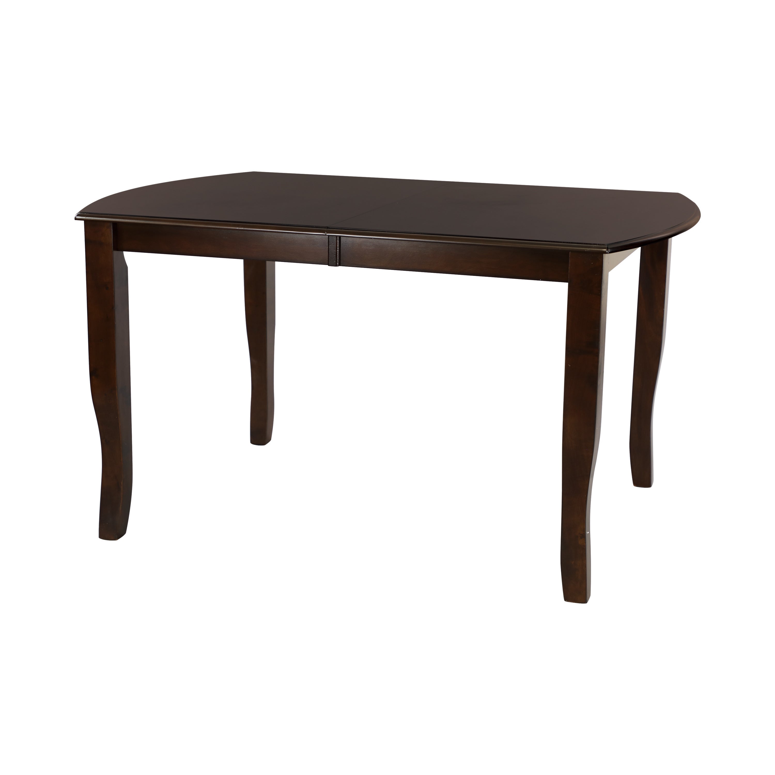 Dark Cherry Finish Simple Design 1pc Dining Table with Separate Extension Leaf Mango Veneer Wood Dining Furniture