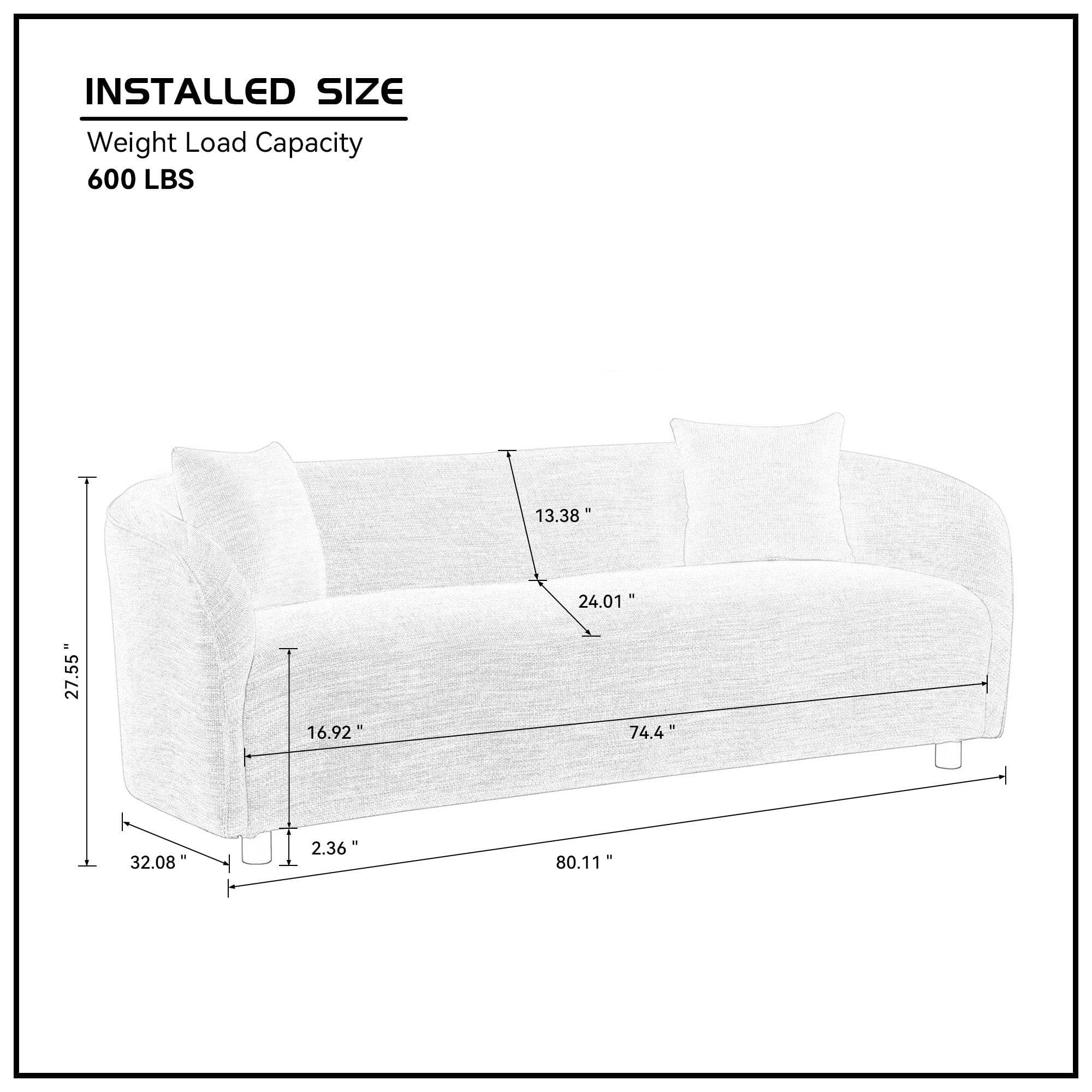 [NOT available on wayfair]3 Seater Sofa Comfy Sofa for Living Room, Bouclé Couch Beige