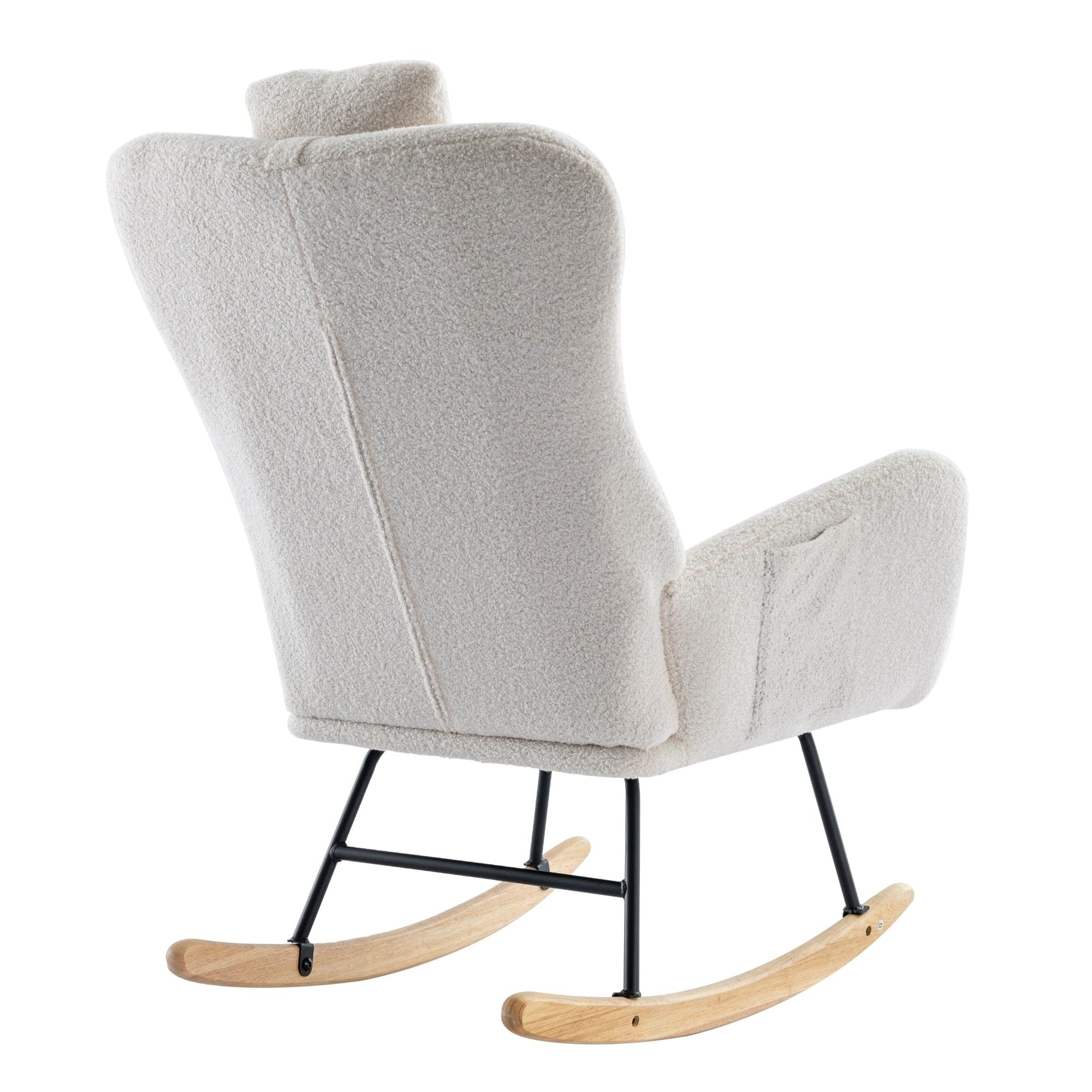 35.5 inch Rocking Chair with Pocket, (white)