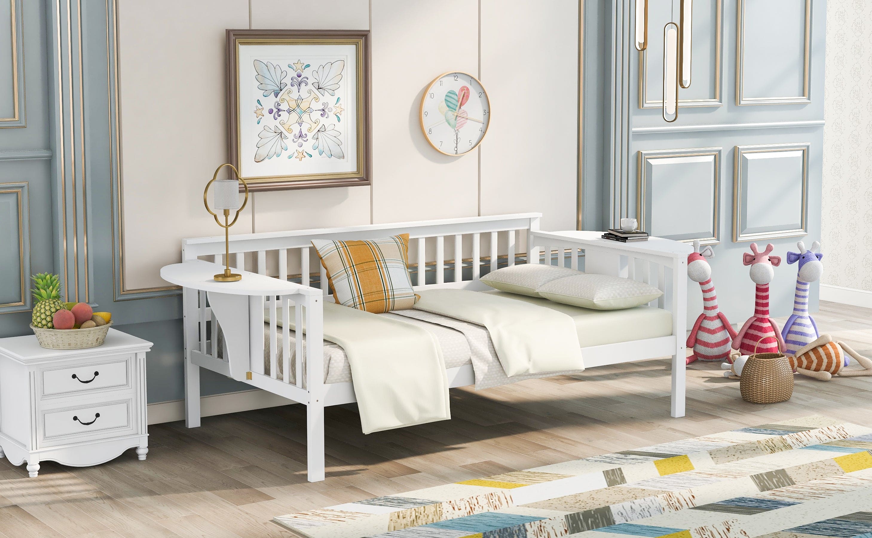 Twin size Daybed, Wood Slat Support, White