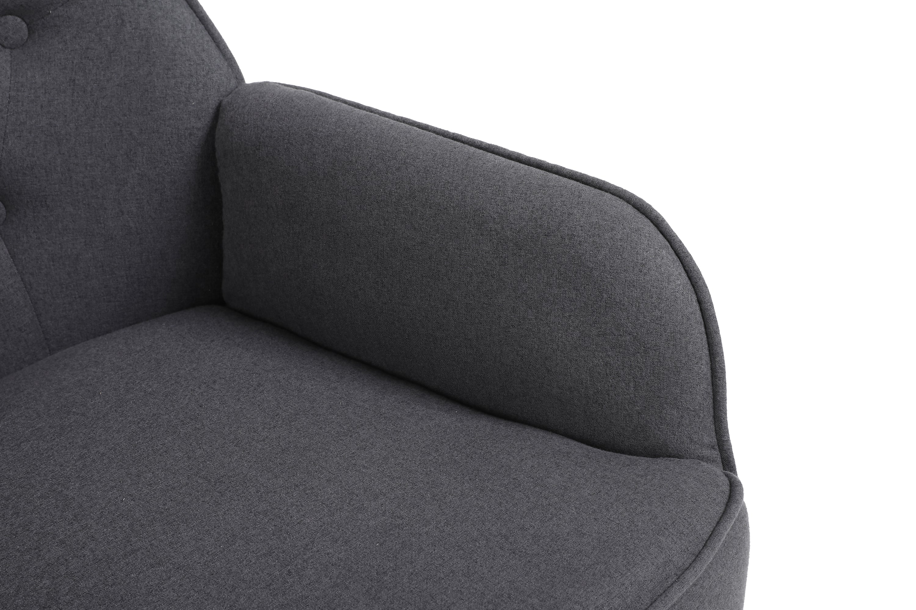 Modern Mid Century Chair velvet  Sherpa Armchair for Living Room Bedroom Office Easy Assemble(Dark Grey)