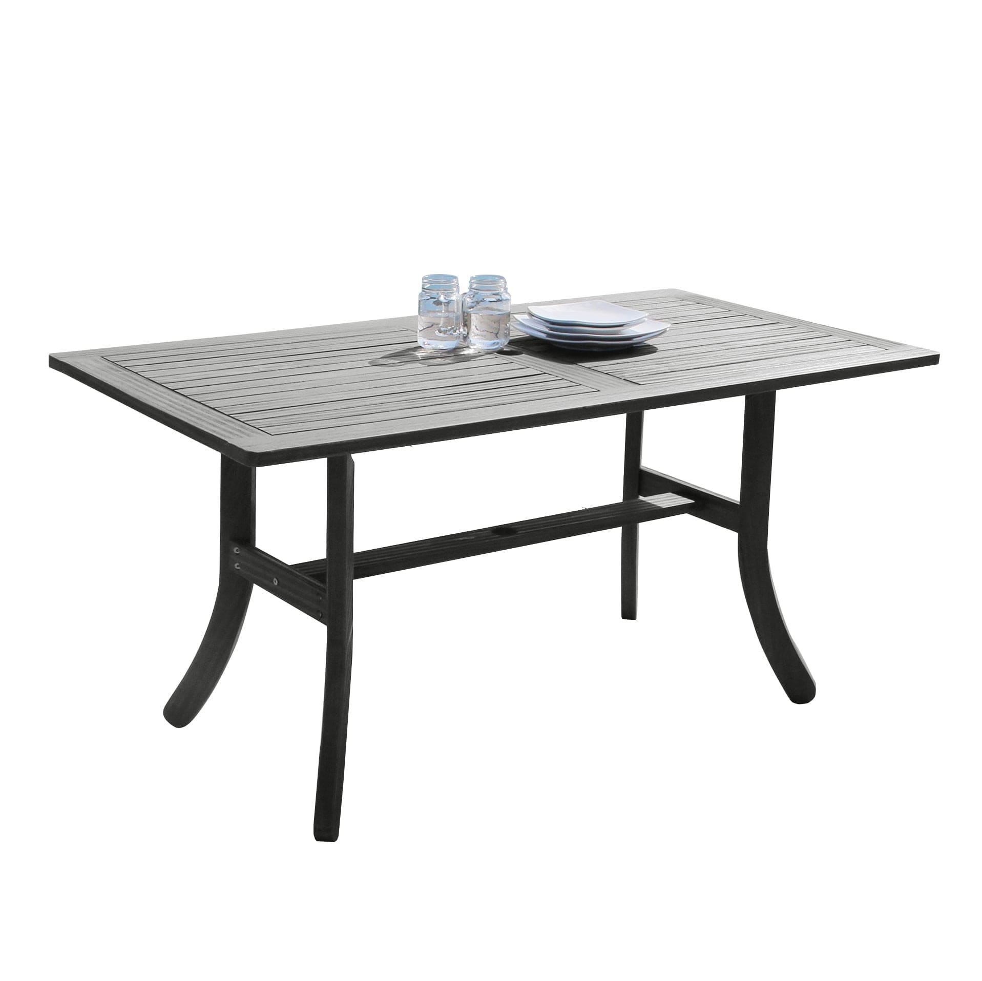 Kyrstin Grey-washed Farmhouse Wood Patio Dining Table  for 6 Seaters