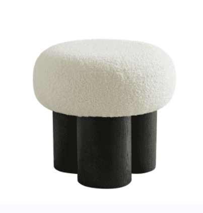 W8017-1 White lamb wool seat, barrel PVC pipe with black ash willow