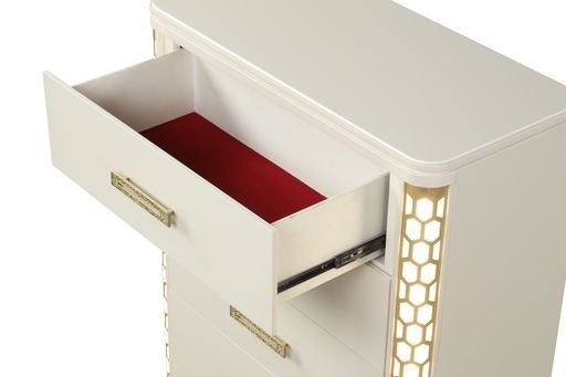 Jasmine Chest with side LED Lightning made with Wood in Beige