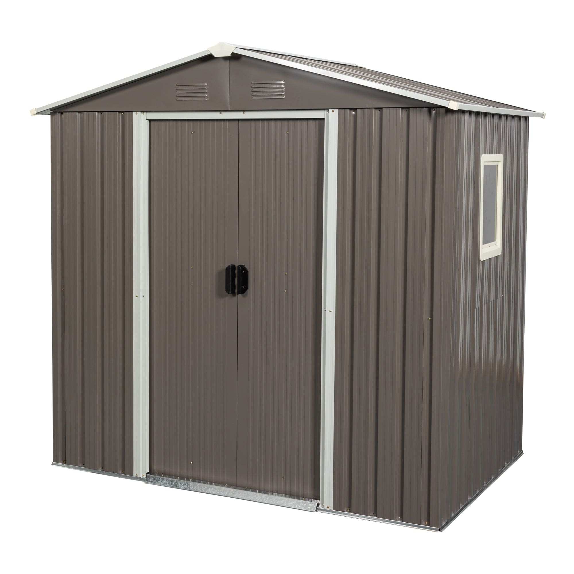 6ft x 5ft Outdoor Metal Storage Shed gray With window