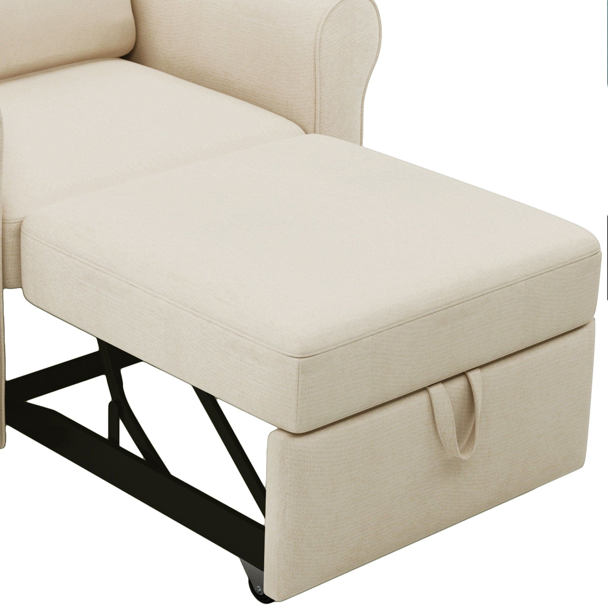 3-in-1 Sofa Bed Chair, Convertible Sleeper Chair Bed,Adjust Backrest Into a Sofa,Lounger Chair,Single Bed,Modern Chair Bed Sleeper for Adults,Beige(Old sku:WF301161AAB)