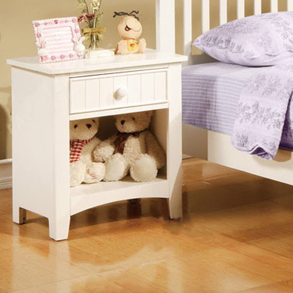 Karine Wooden Nightstand With One Drawer In White Finish