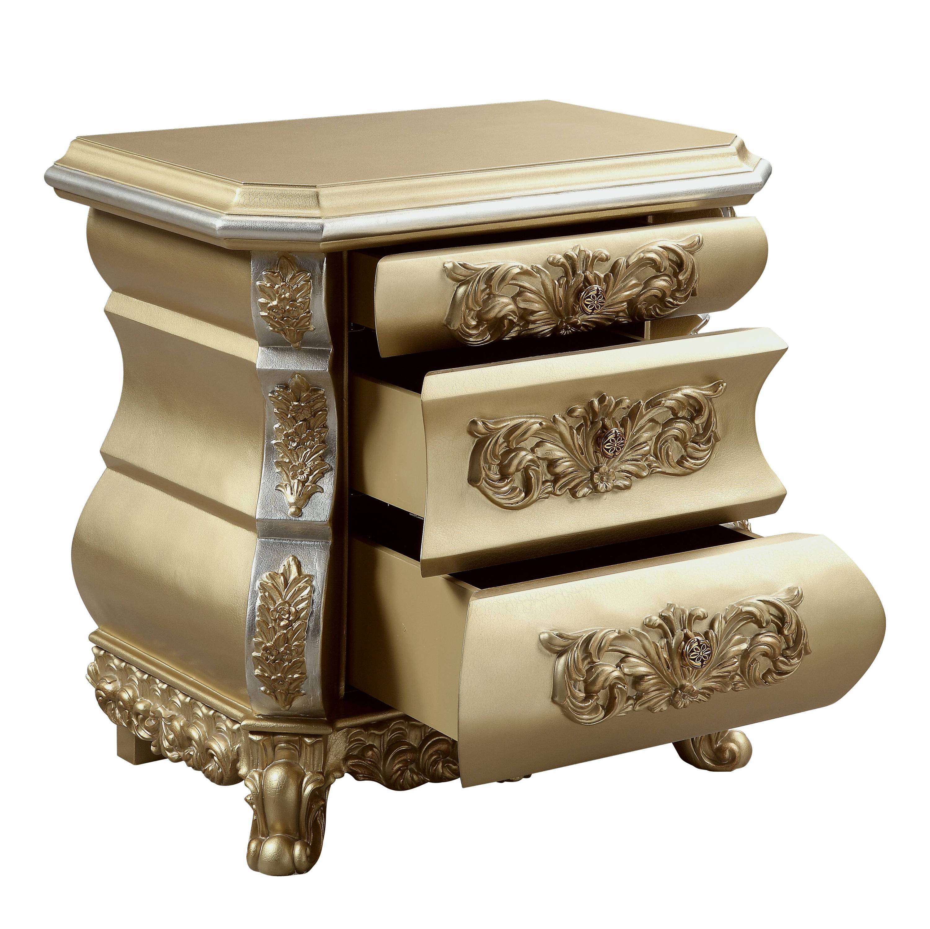 ACME Seville Nightstand, Gold Finish BD00452