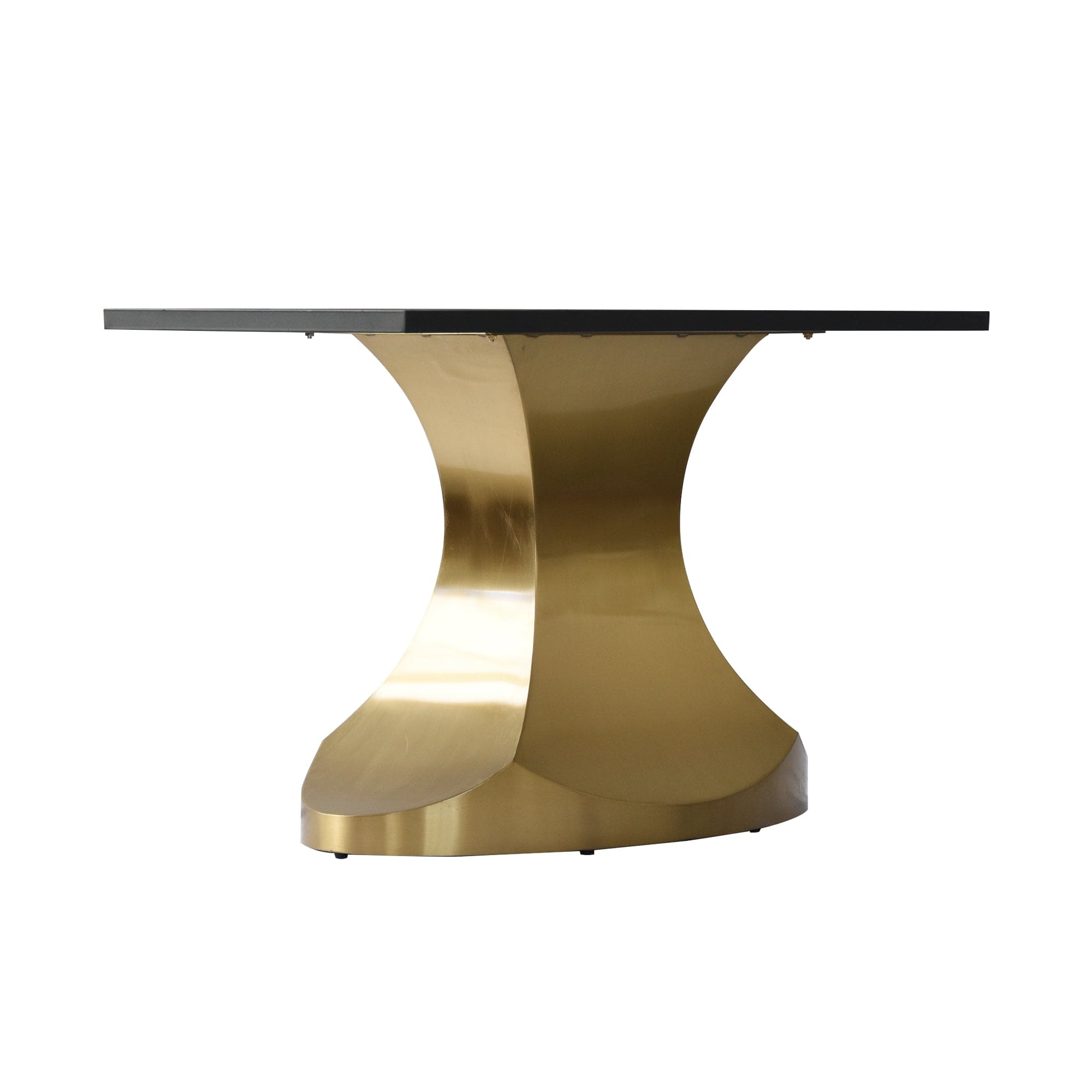 70.84 "modern artificial stone white panel golden stainless steel curved legs-can accommodate 6-8 people