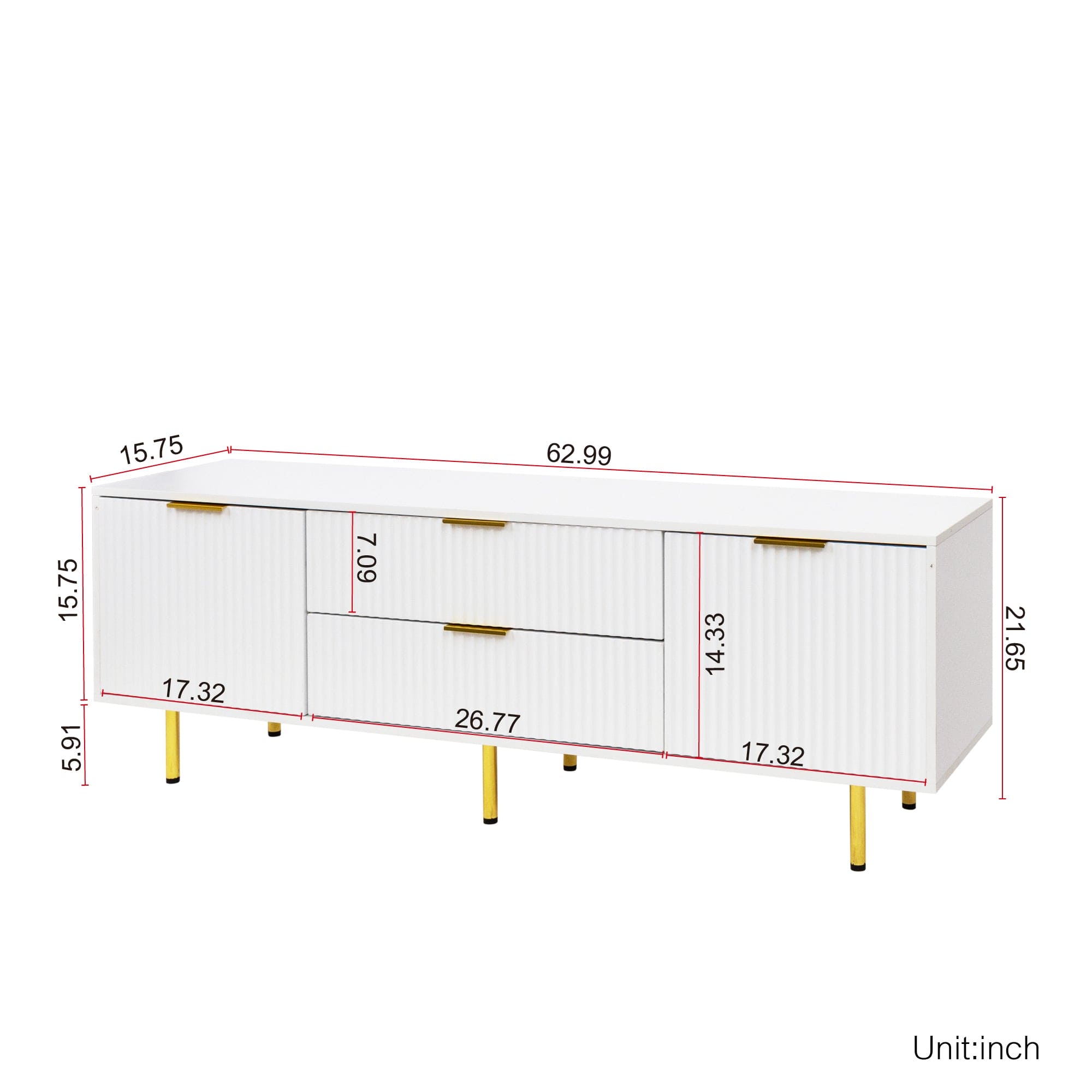 Modern warm white TV cabinet , for Living Room Bedroom