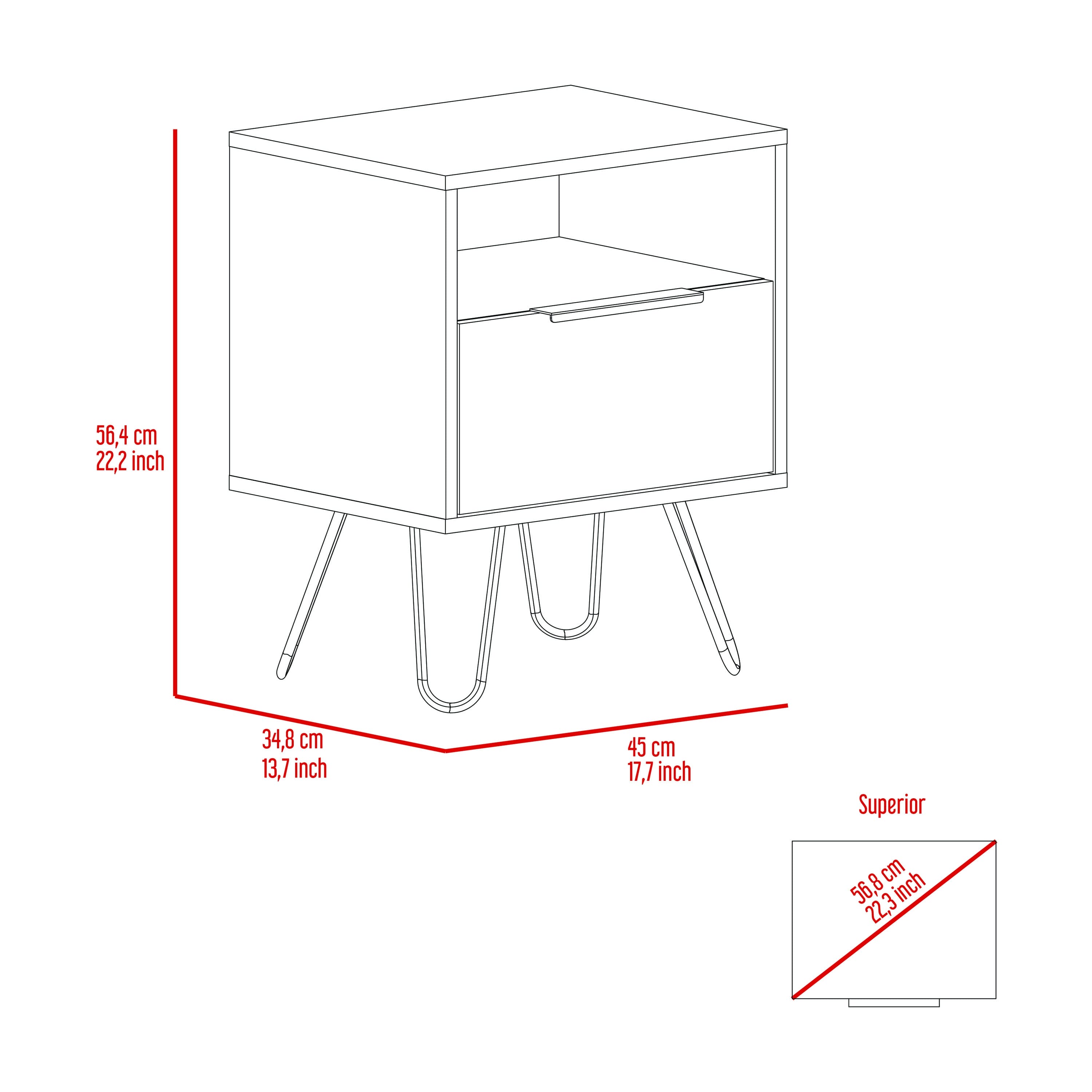 Eagle Creek 1-Shelf 1-Drawer Nightstand Black Wengue