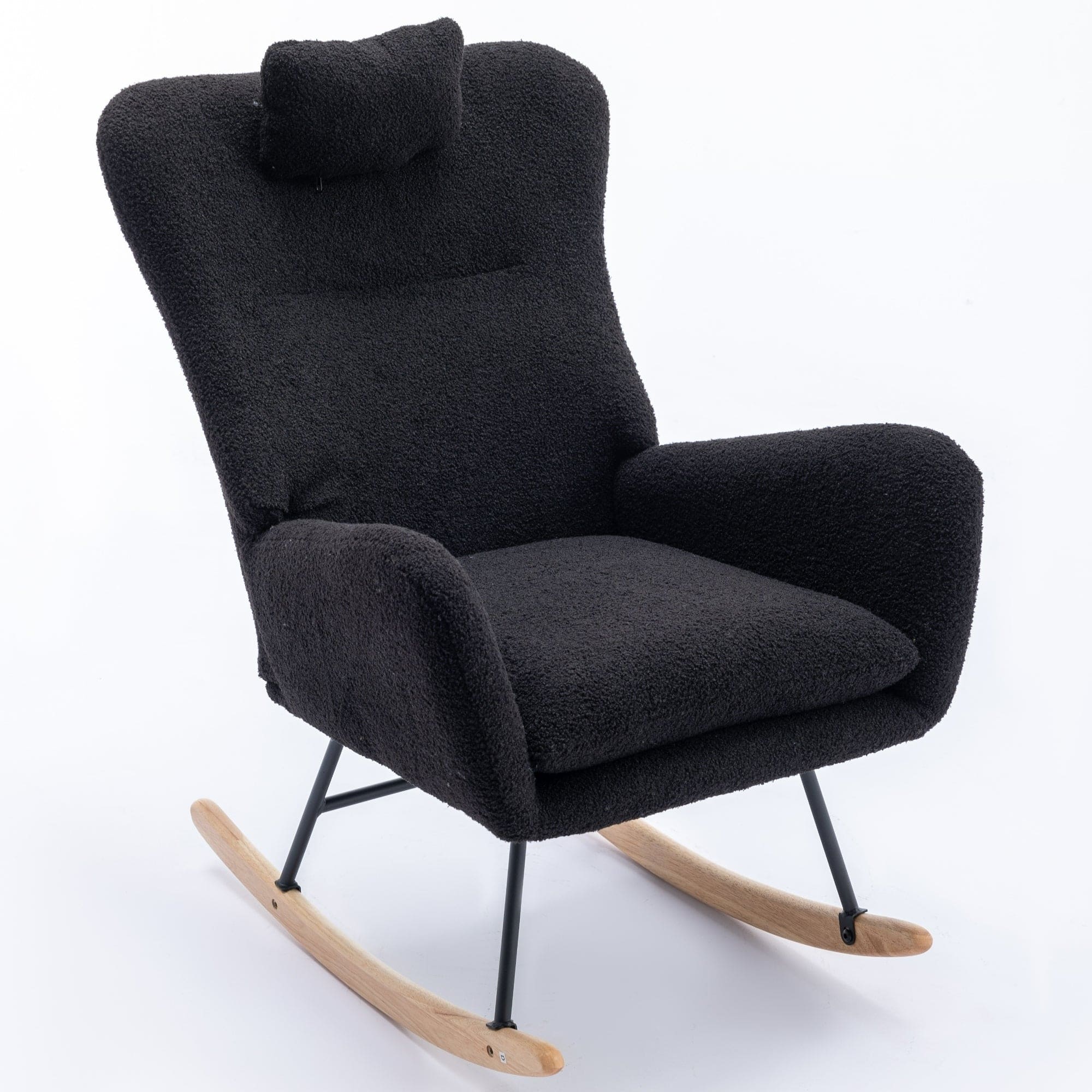 35.5 inch Rocking Chair with Pocket, (black)