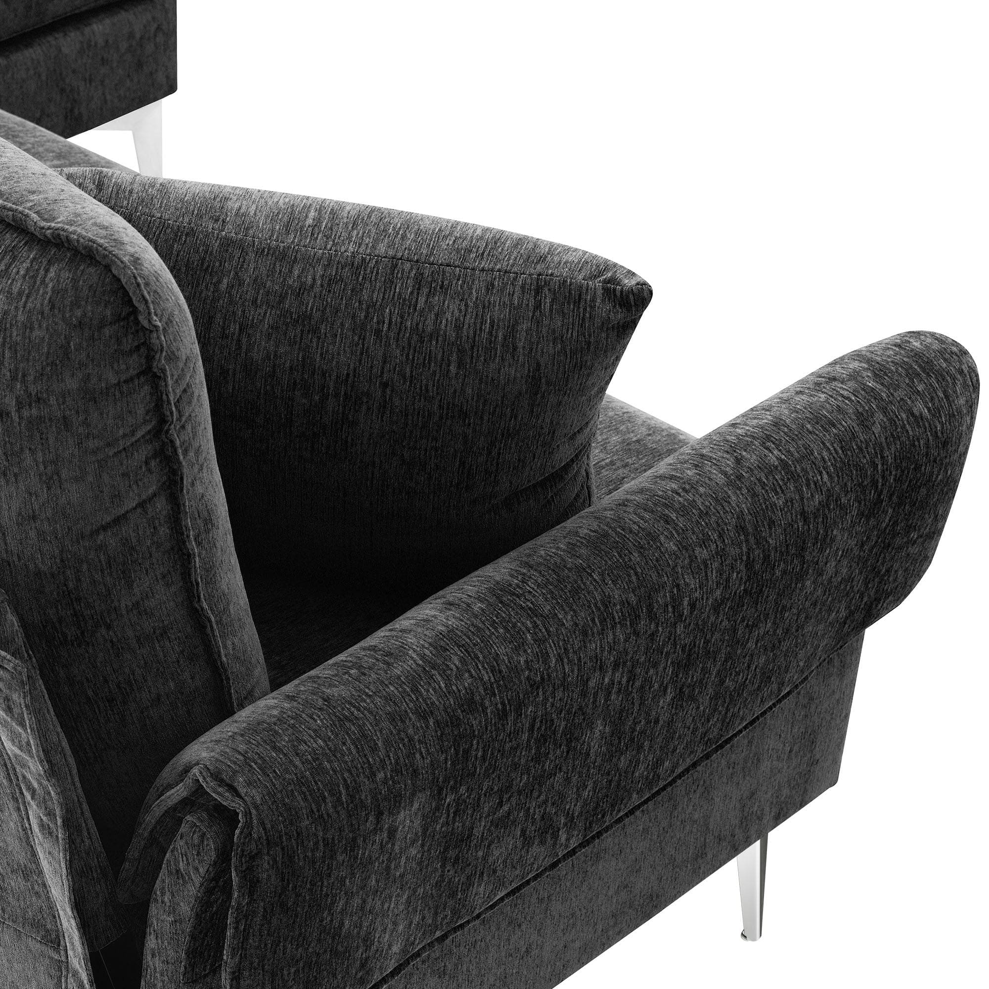 [VIDEO provided] [New]84 " Convertible Sectional Sofa, Modern Chenille L-Shaped Sofa Couch with Reversible Chaise Lounge, Fit for Living Room, Apartment(2 Pillows)