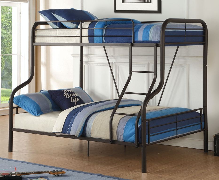 ACME Cairo Bunk Bed (Twin/Full) in Sandy Black 37610