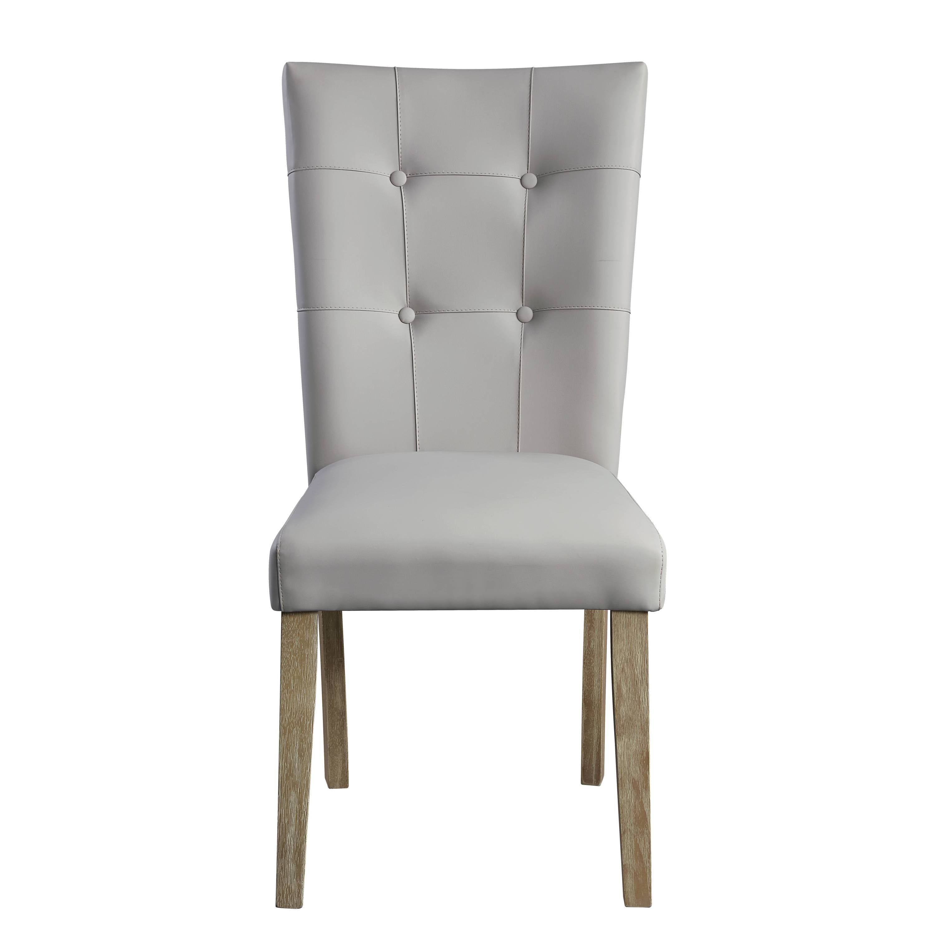 ACME Charnell Side Chair (Set-2) in Gary PU & Oak Finish DN00554