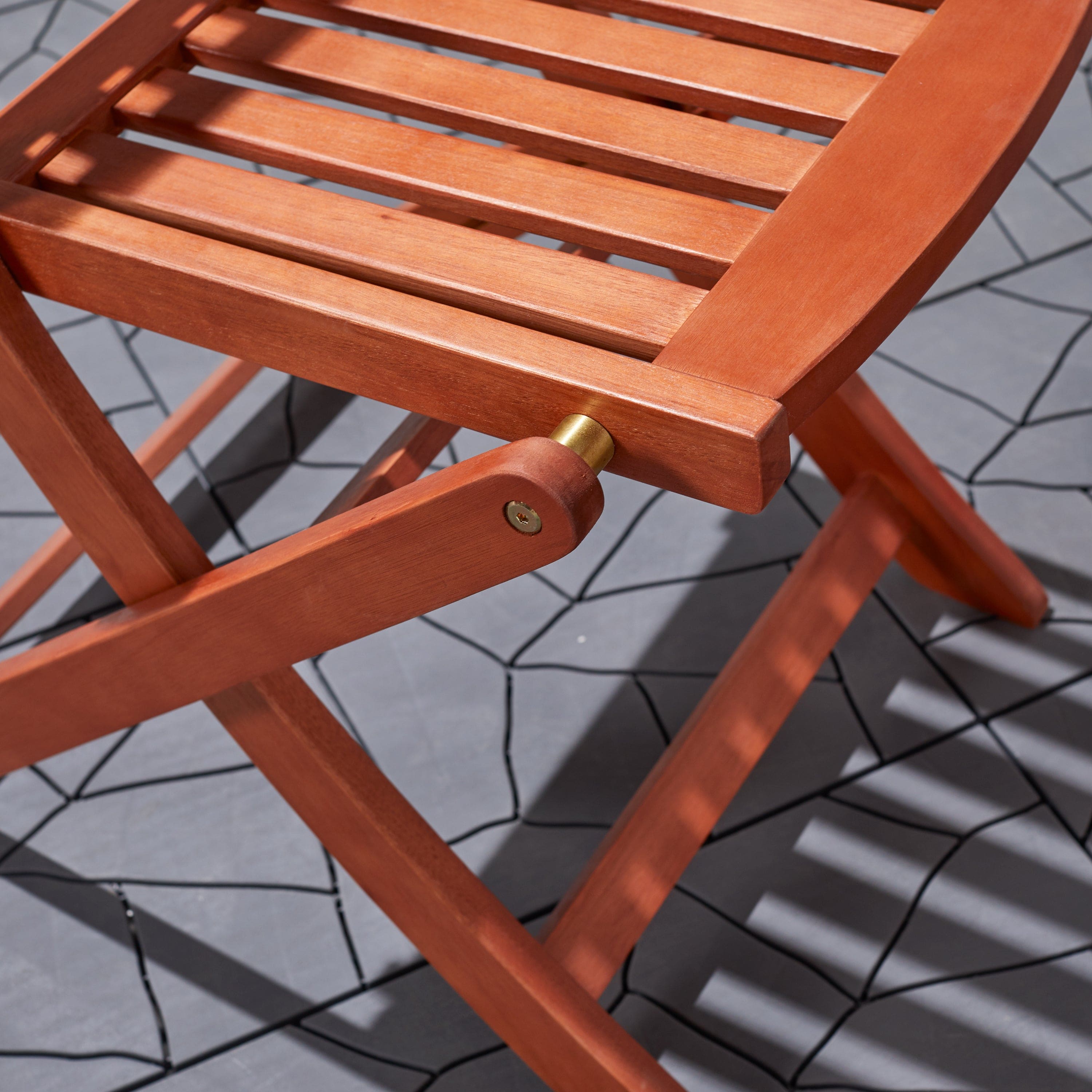 Lucius Reddish Brown Patio Folding Chairs (Set of 2)