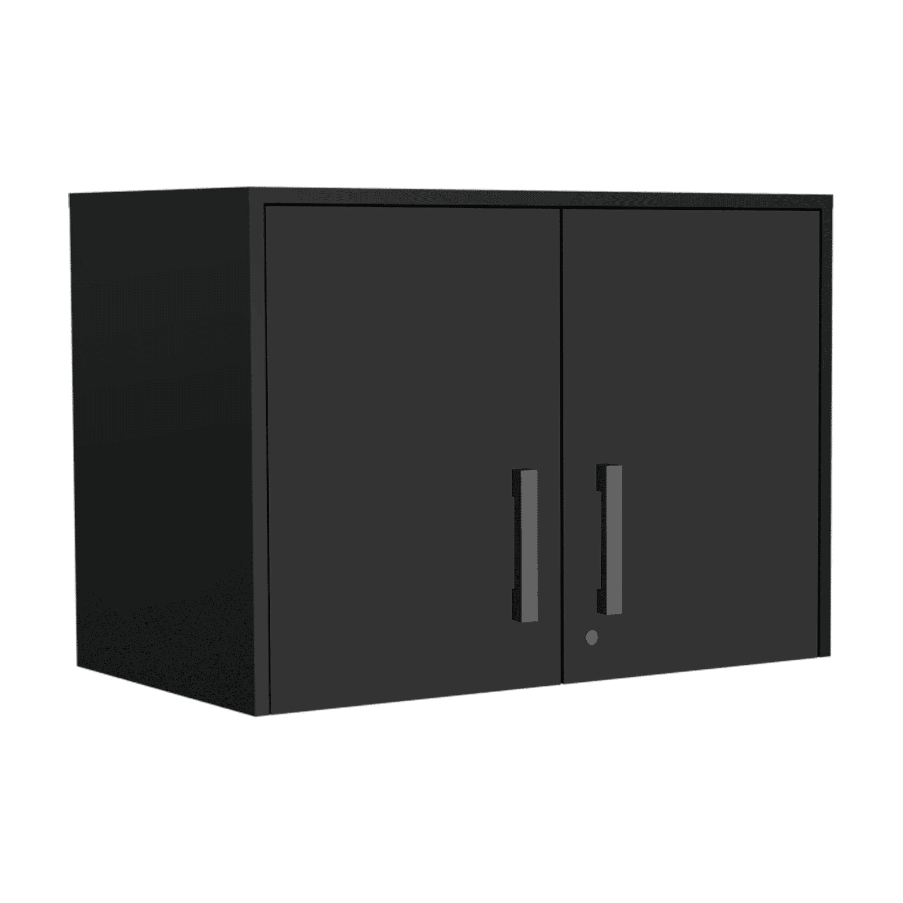 Wall Storage Cabinet Lions, 3 Shelves, Double Door, Black Wengue Finish