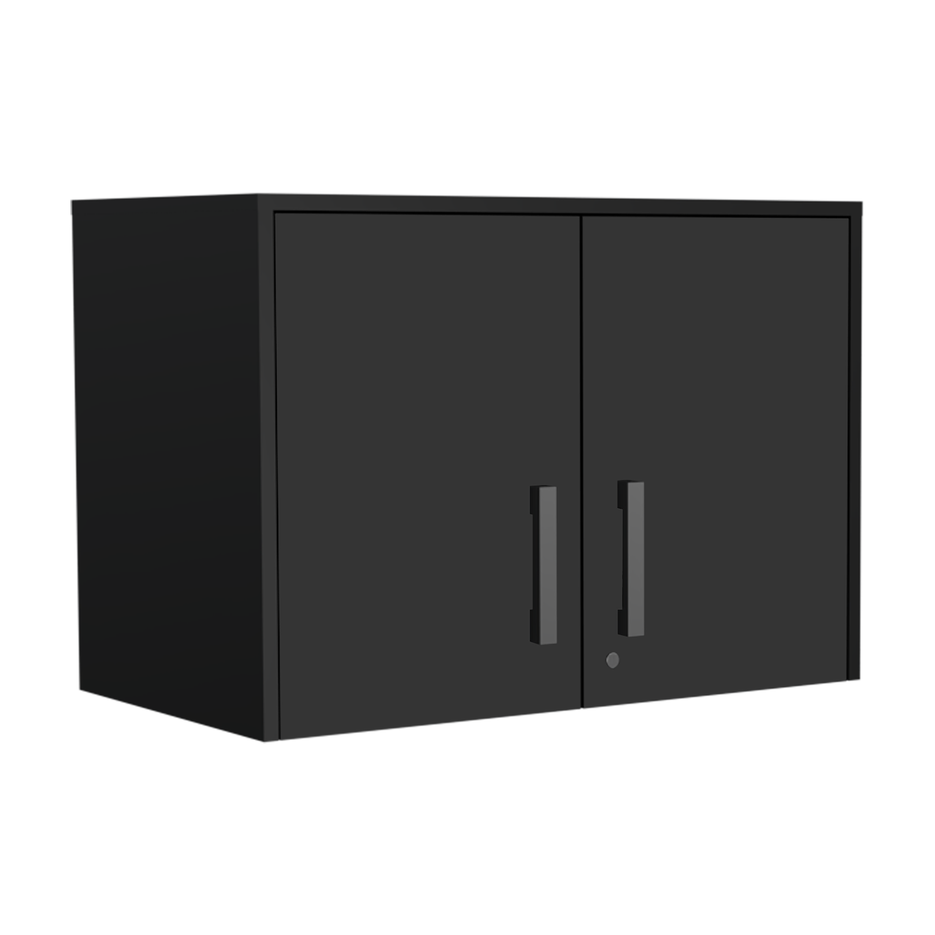 Wall Storage Cabinet Lions, 3 Shelves, Double Door, Black Wengue Finish