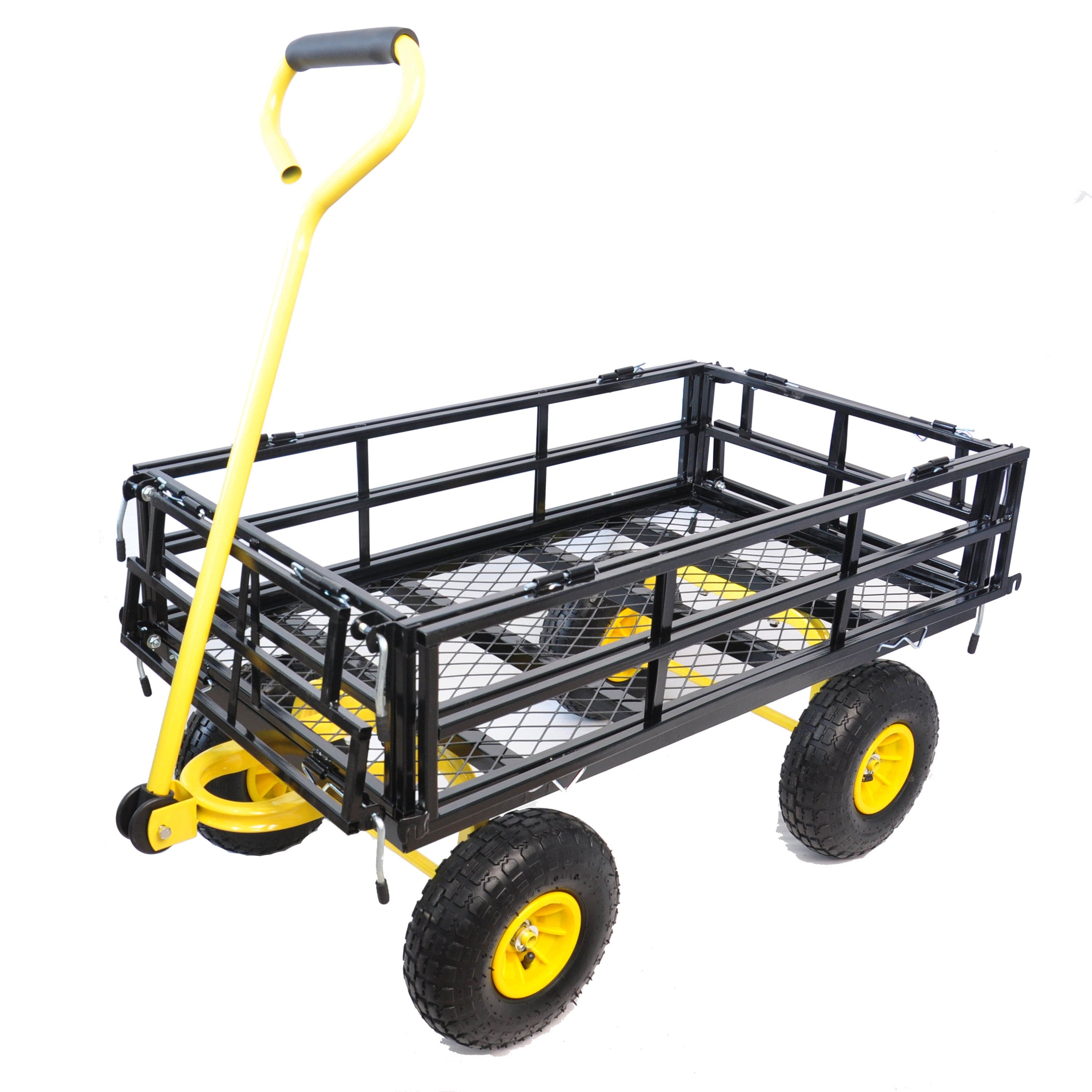 Wagon Cart Garden cart trucks make it easier to transport firewood Yellow+Black