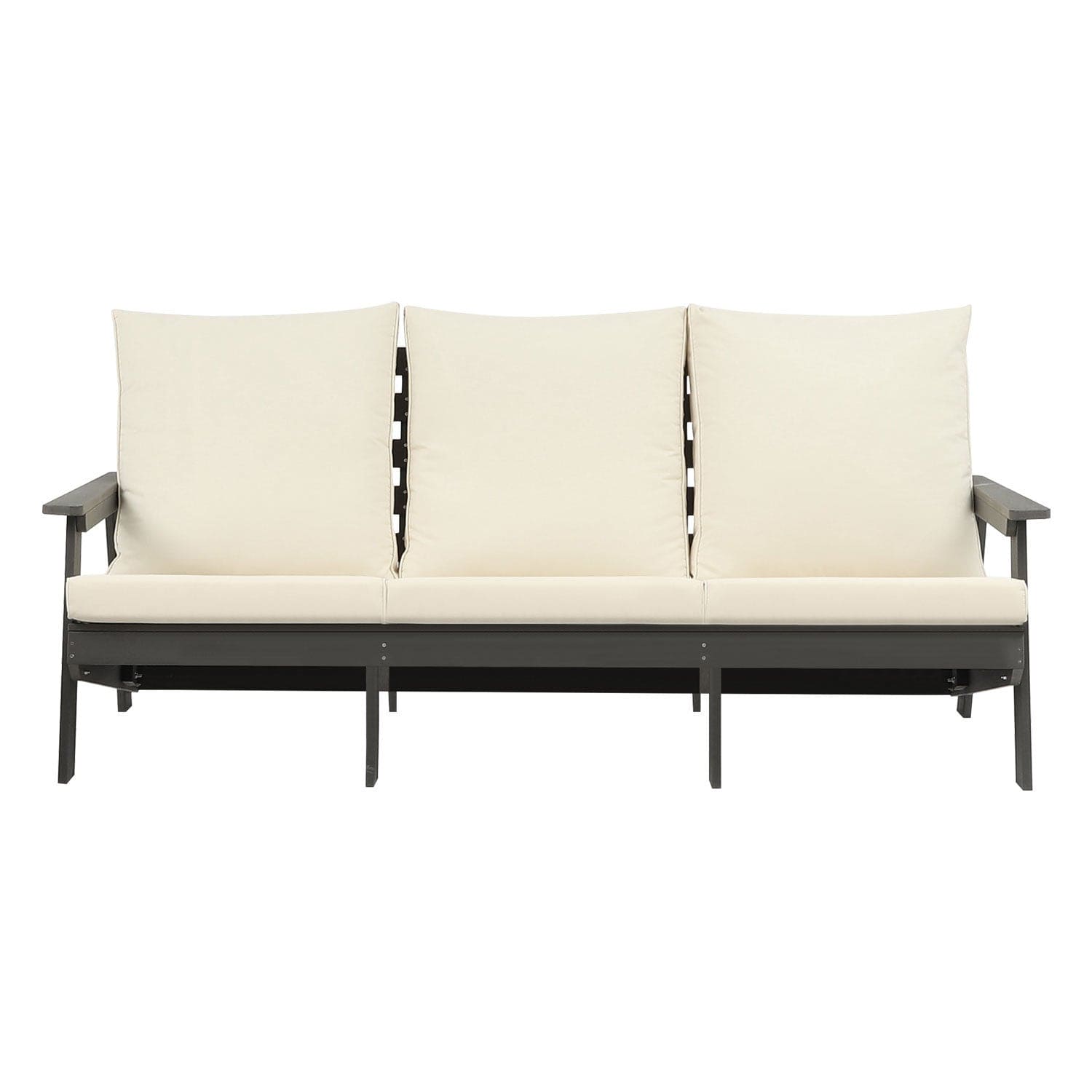 HIPS 3 Seater Sofa with Cushion,  Outdoor Garden Sofa, Sofa Set for Porch, Poolside, Terrace, and Yard Grey/Beige