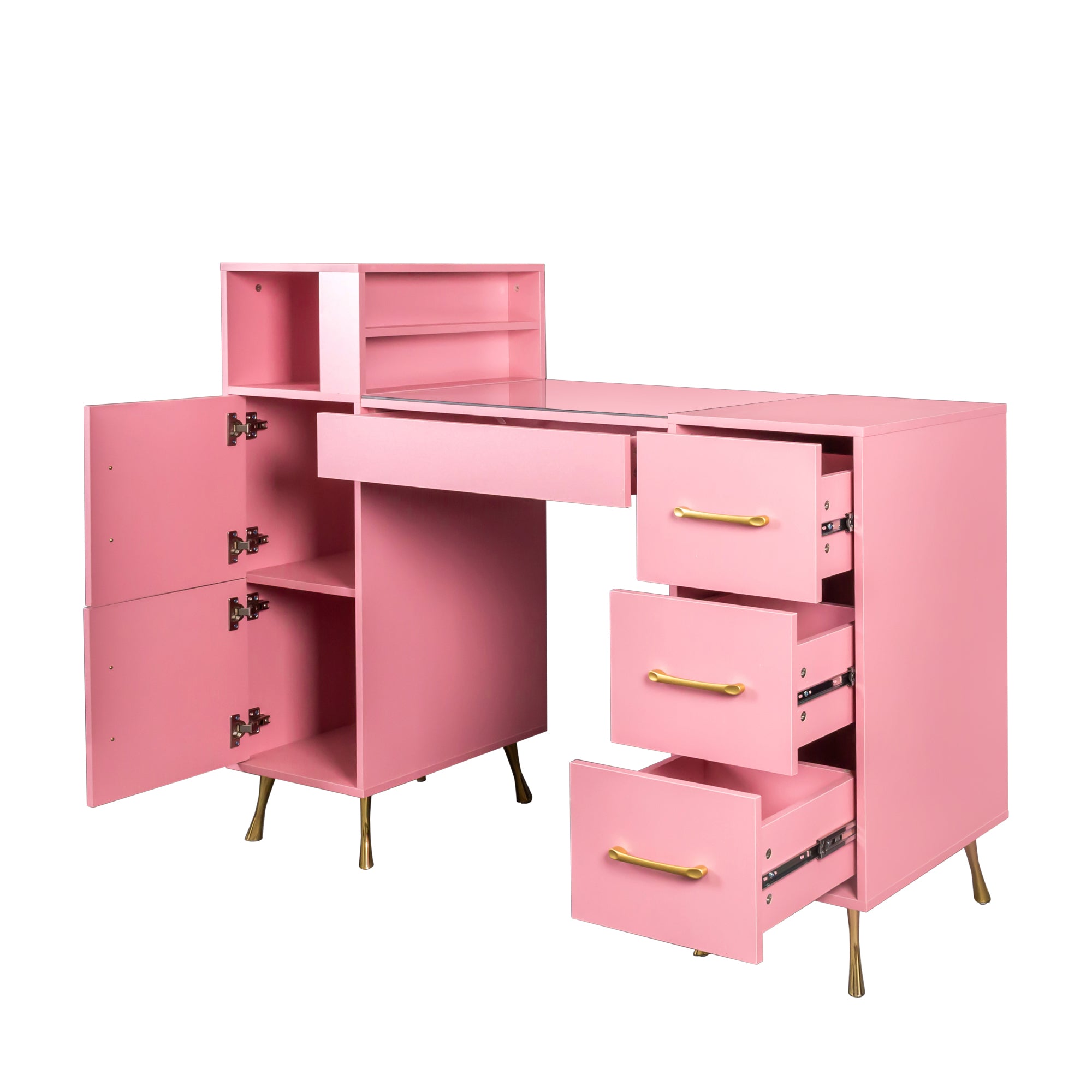 Manicure Table, Nail Makeup Desk with Drawers