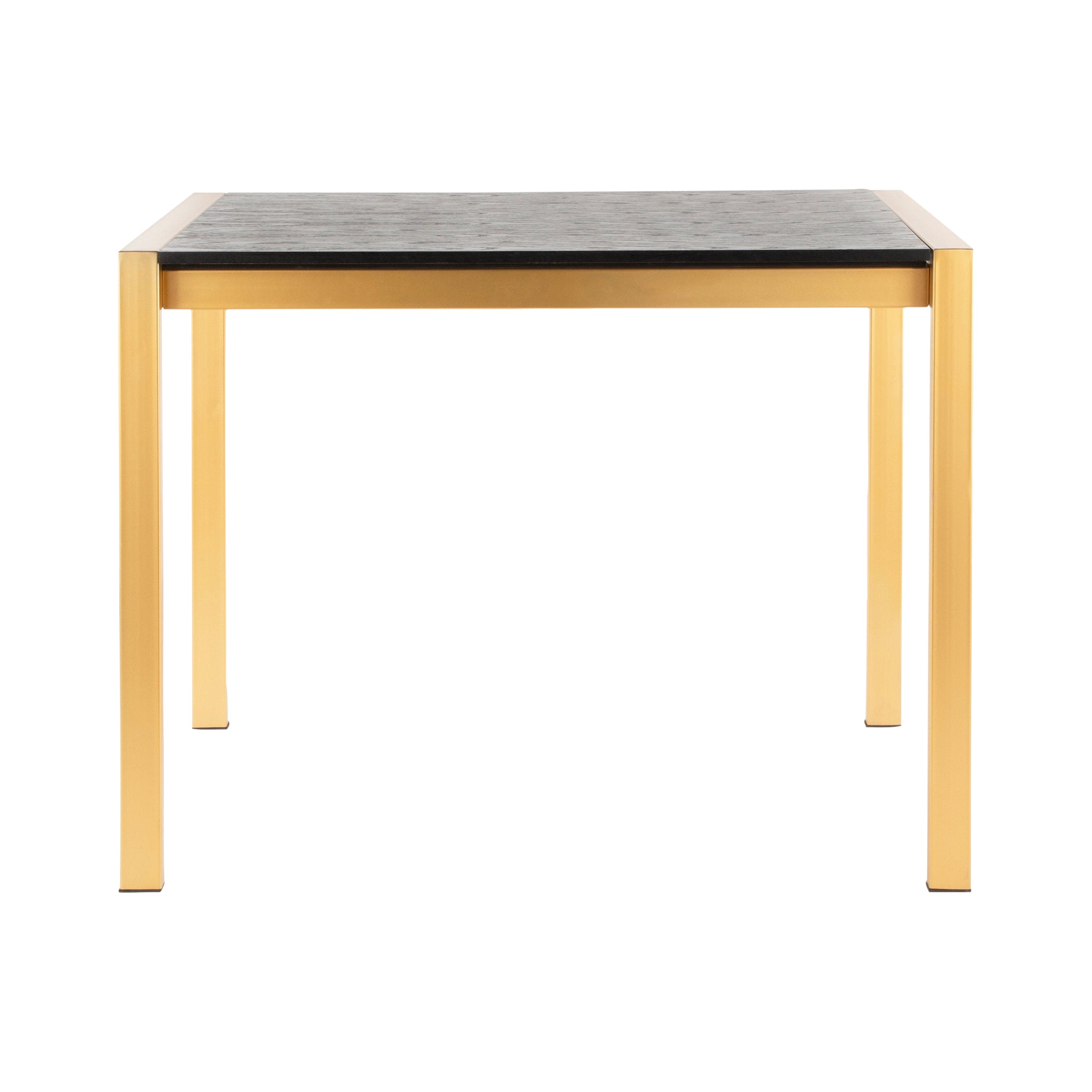 Fuji Contemporary Counter Table in Gold Metal and Black Wood Grain Top by Lumisource