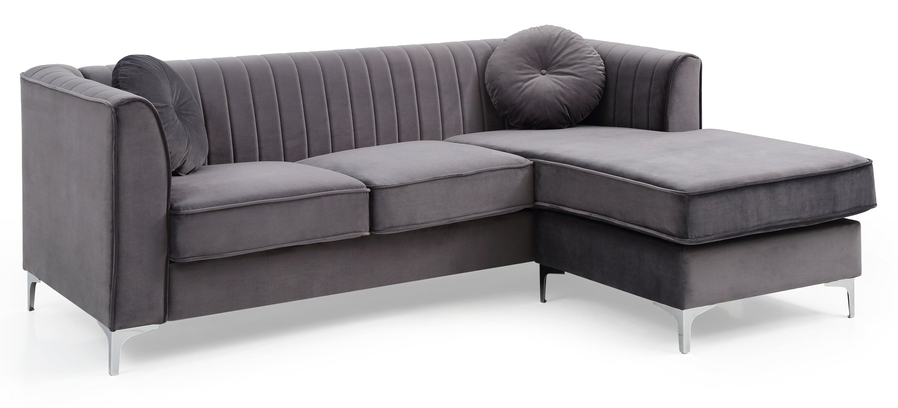 Glory Furniture Delray G790B-SC Sofa Chaise (  3 Boxes) , GRAY