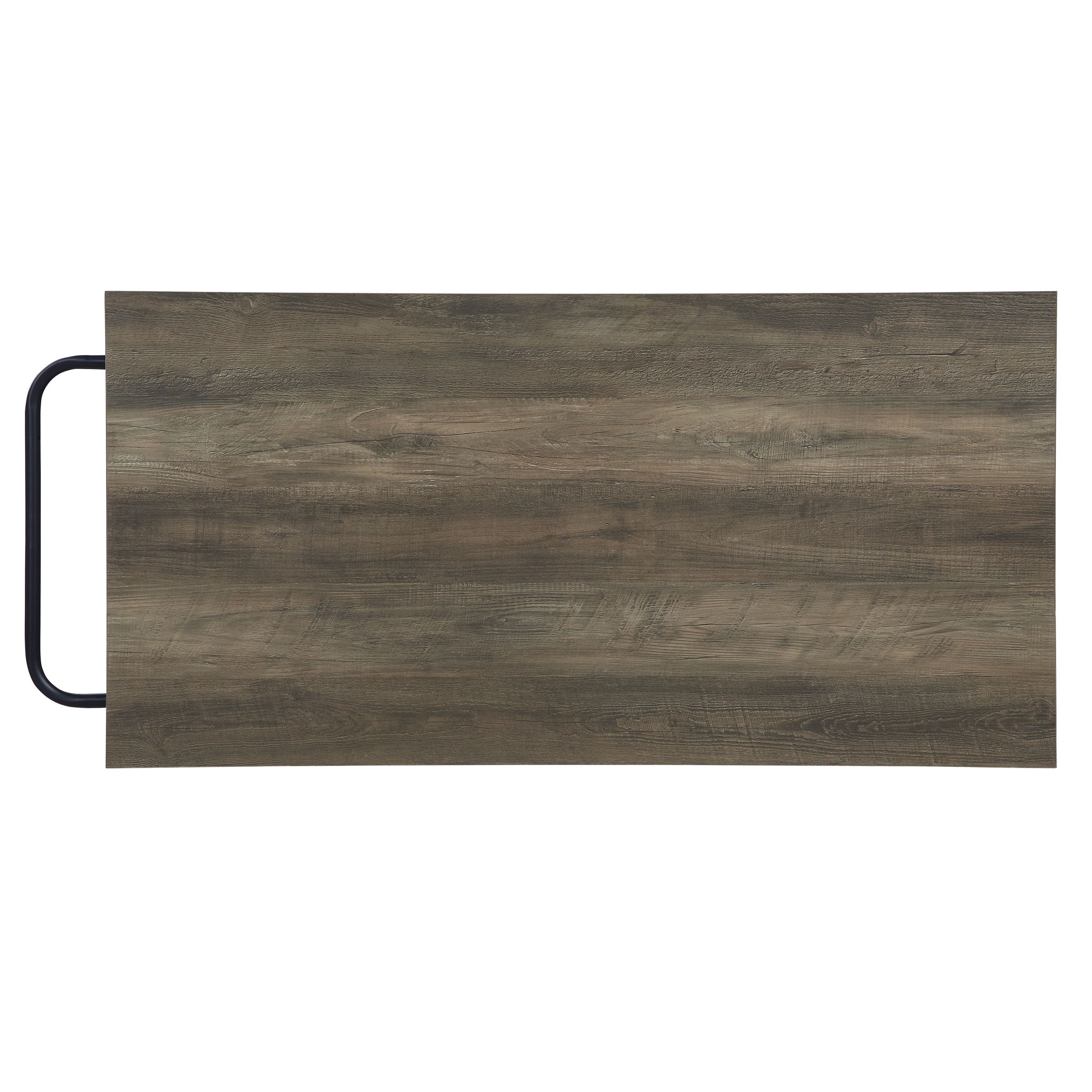 ACME Lona Kitchen Island, Rustic Oak & Black Finish AC00325