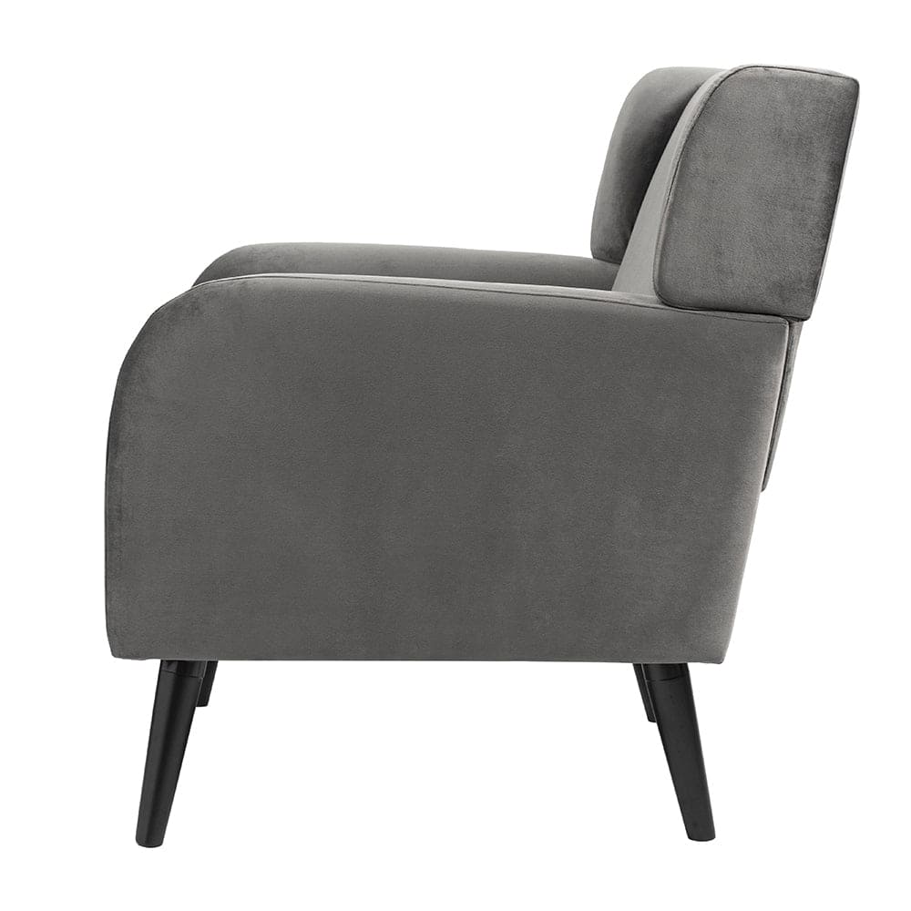 Gray Accent Chair, Fabric Upholstered Comfy Reading Armchair for Living Room, Bedroom Single Seat Sofa Chair, 27" x 31" x 33"