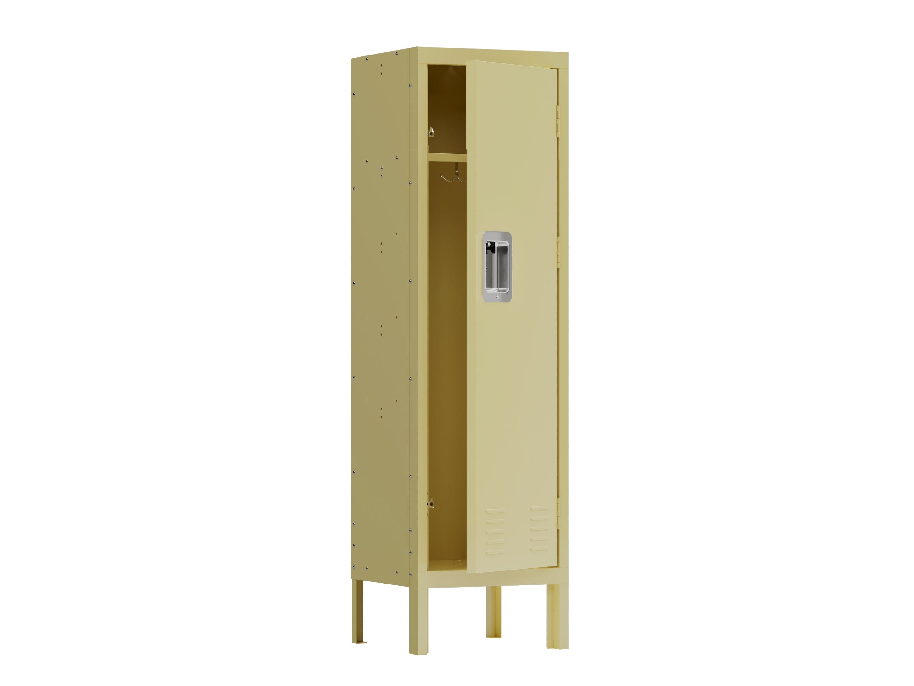 Yellow Metal Cabinet Home Office Storage Cabinets, Retro Wardrobe with Lockable Doors for Home Office Employees School Dormitory Gym