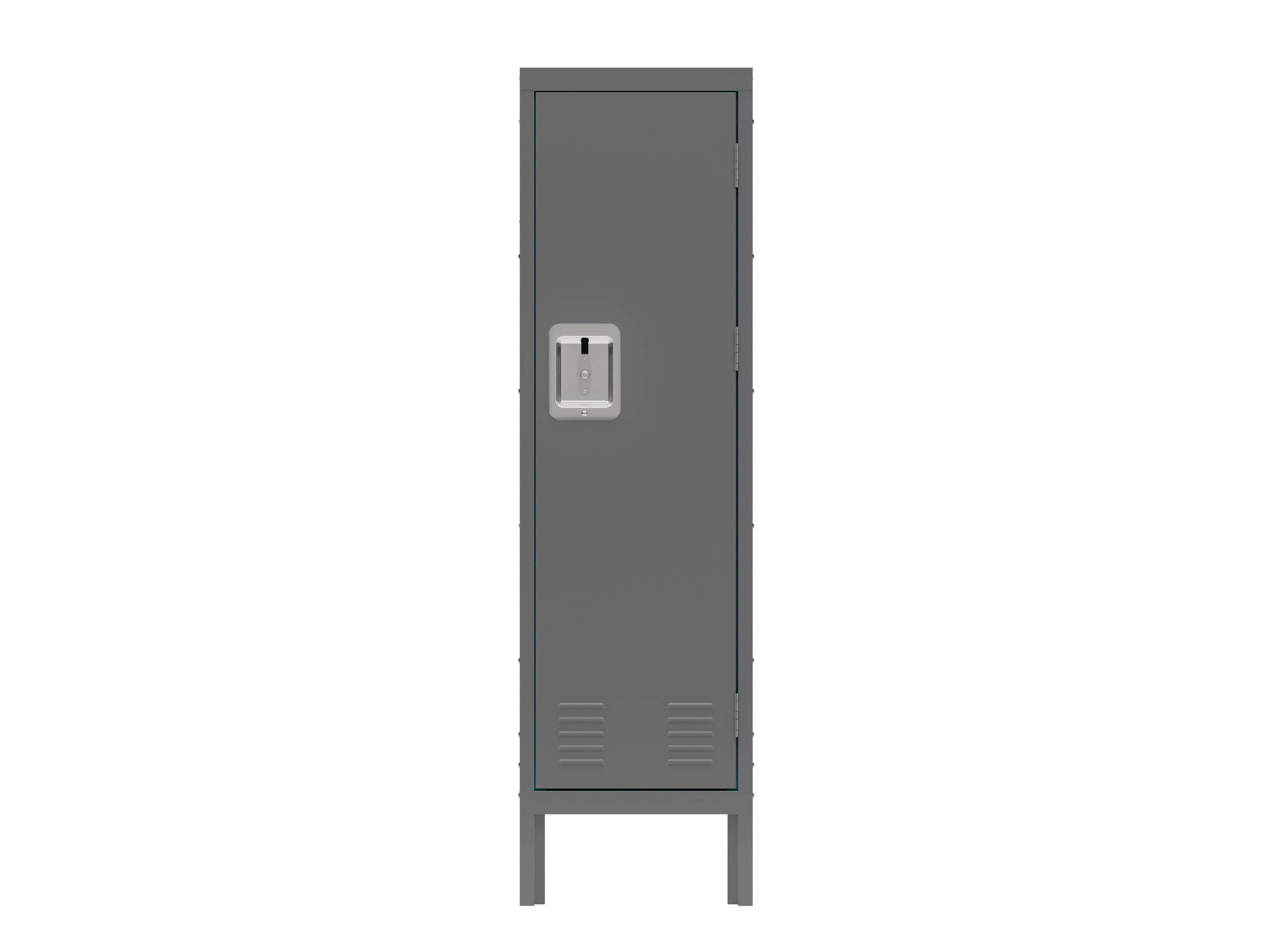 1 Door Tall Single Metal Locker-Retro Style Storage Cabinet--Industrial Furniture--For Living Room/Bedroom/Storage Room/Gym/School--Grey