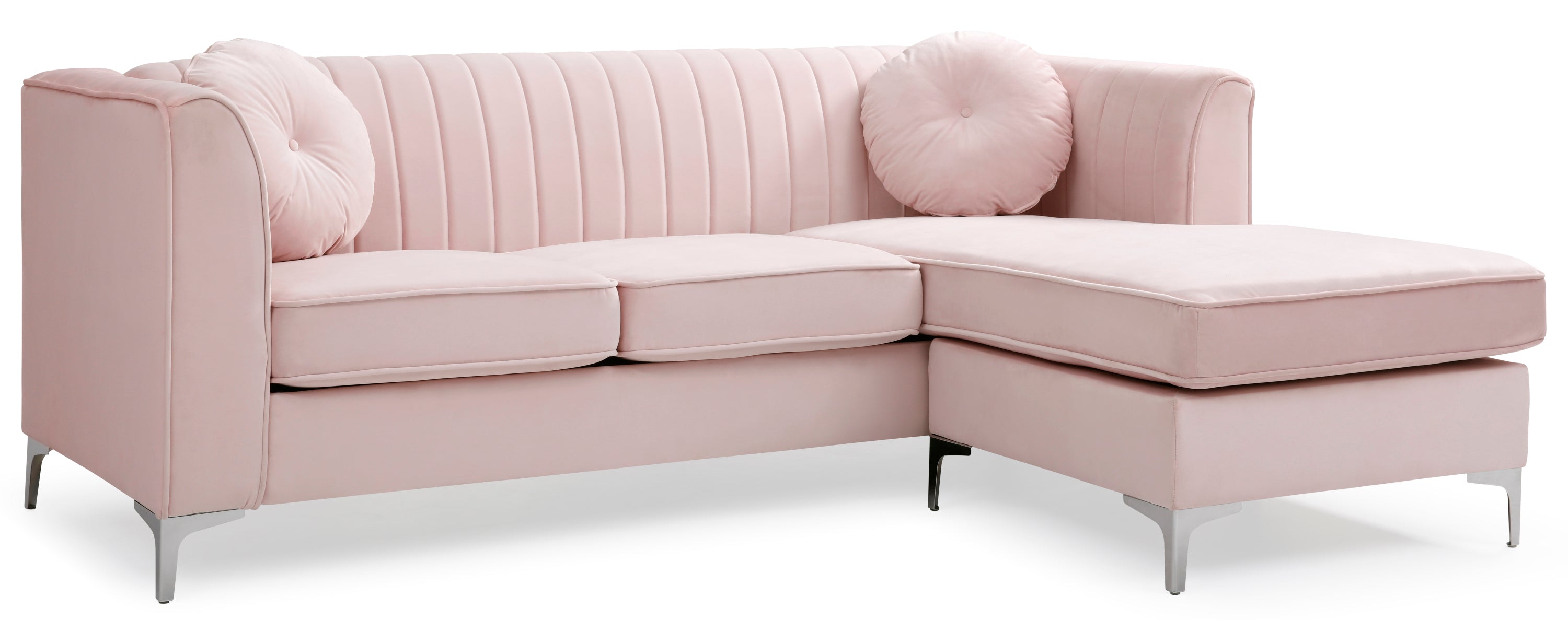 Glory Furniture Delray G794B-SC Sofa Chaise (  3 Boxes) , PINK