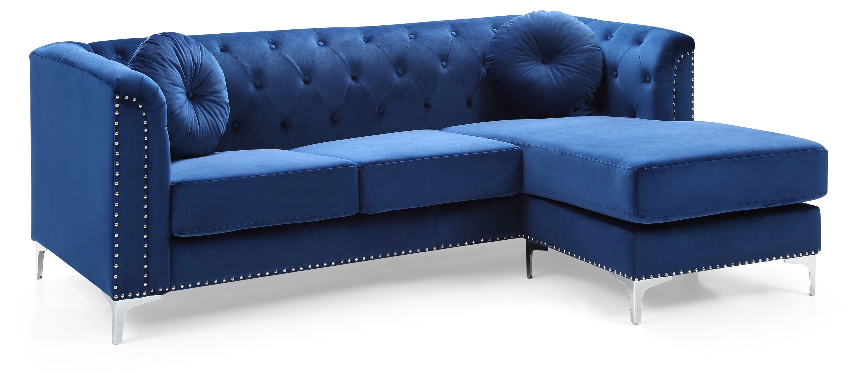 Glory Furniture Pompano G781B-SC Sofa Chaise ( 3 Boxes ) , NAVY BLUE