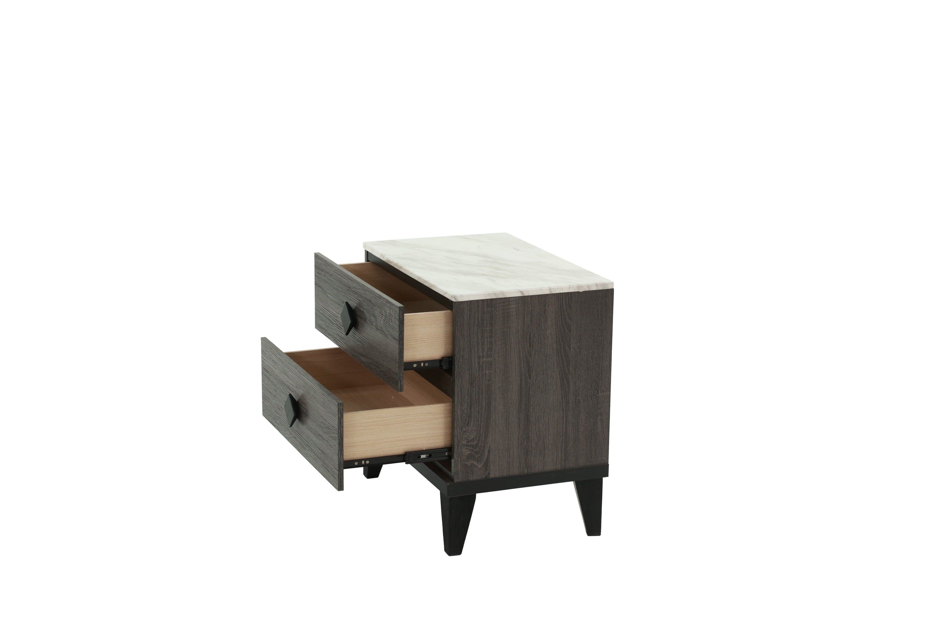 NIGHTSTAND in Dark Gray Oak (Rustic Accents)