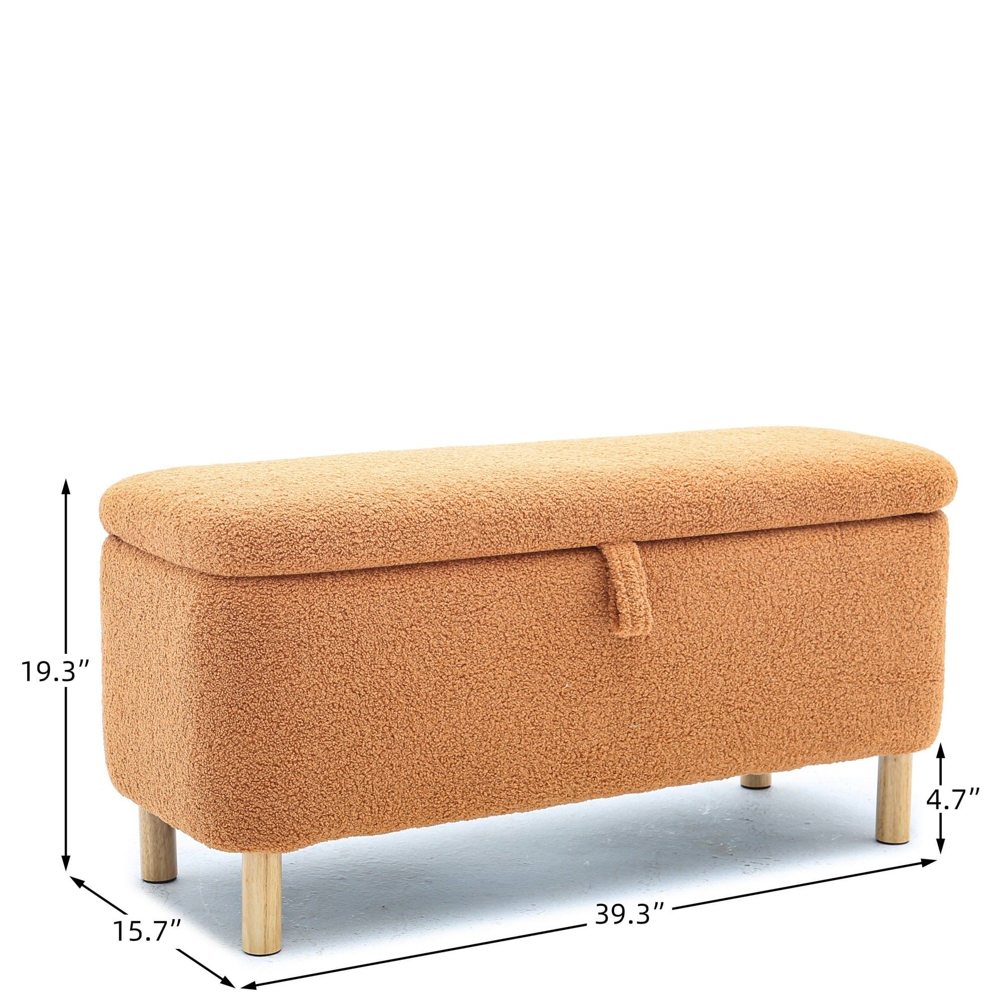 Basics Upholstered Storage Ottoman and Entryway Bench ORANGE