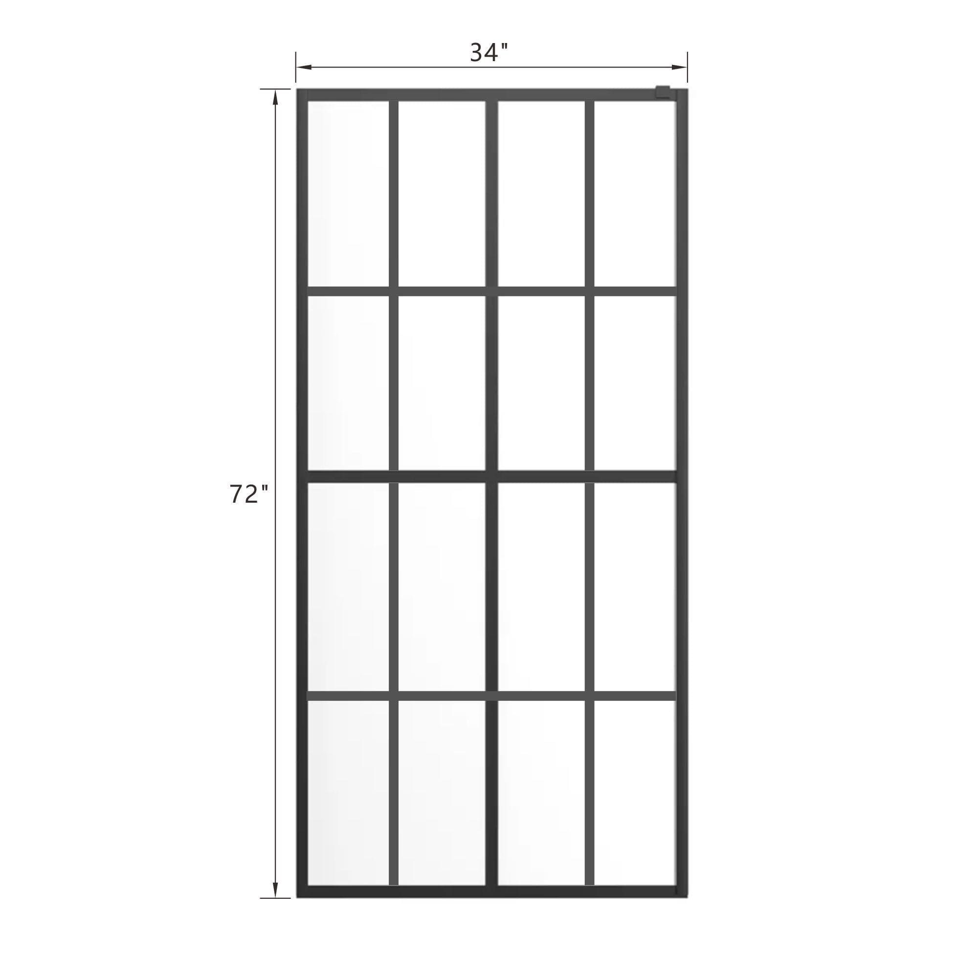 Goodyo 34" X 72" Shower Door Walk-in Black Finish