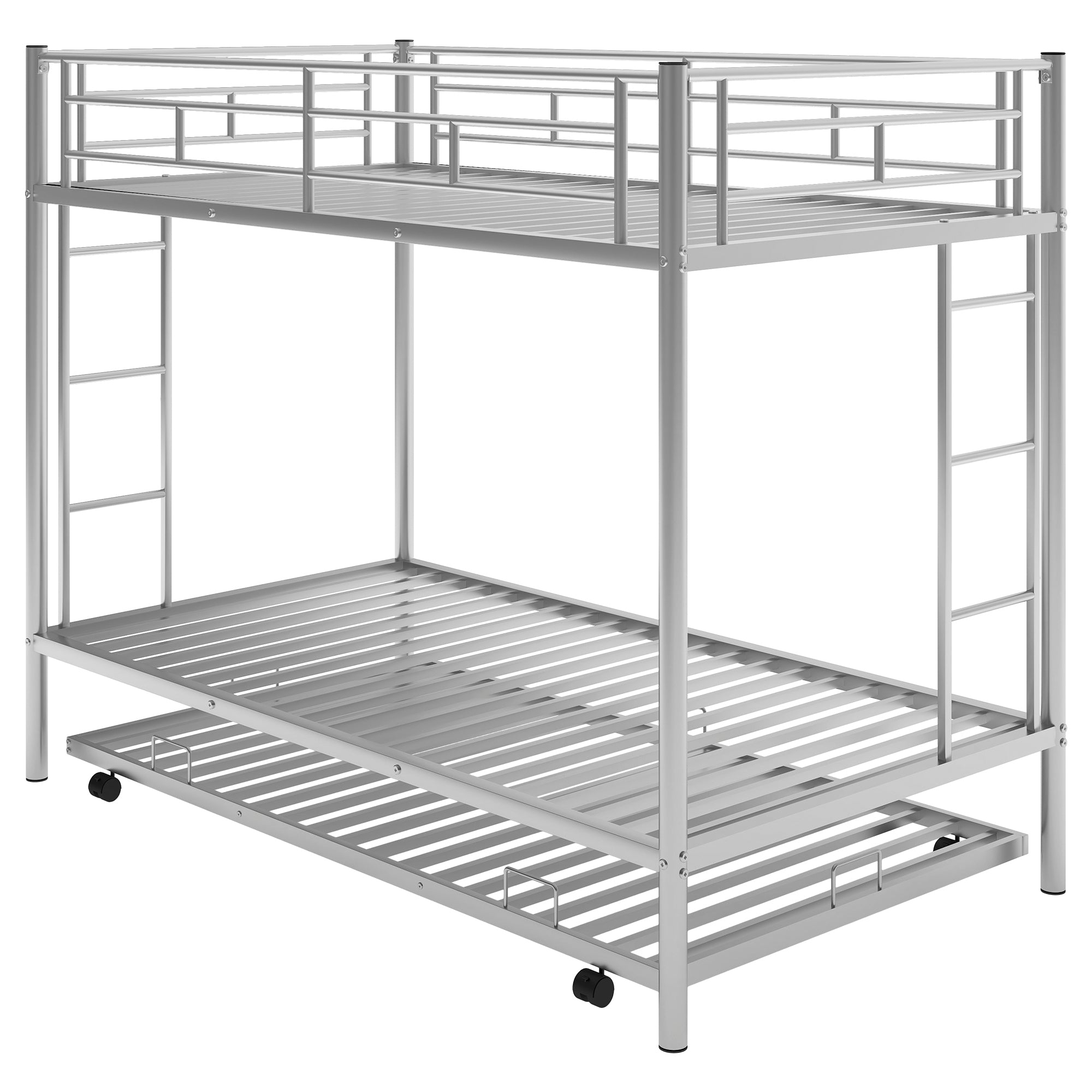 Twin over Twin Bunk Bed with Trundle, Silver(OLD SKU:MF192387AAN)