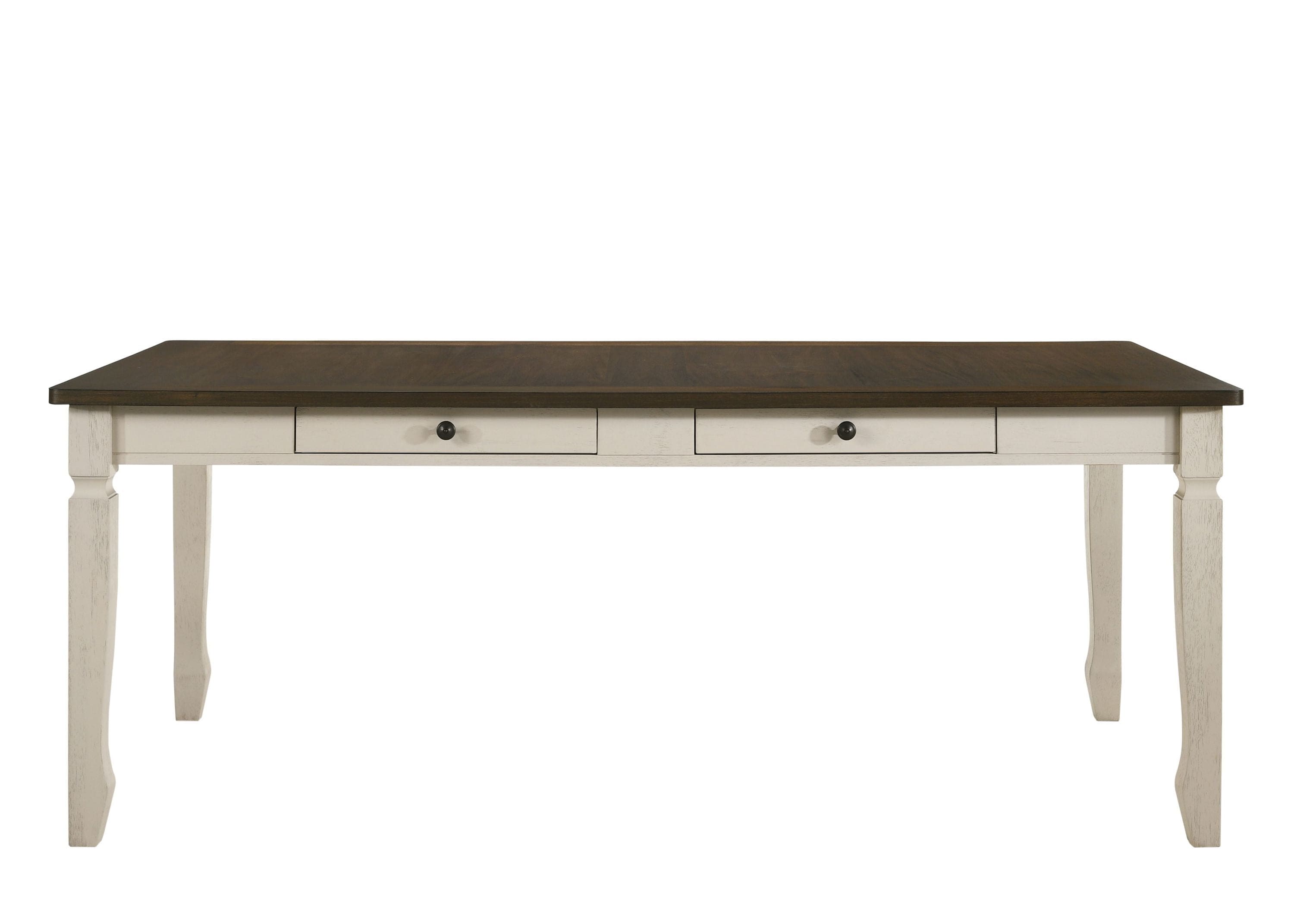 ACME Fedele Dining Table, Weathered Oak & Cream Finish 77190