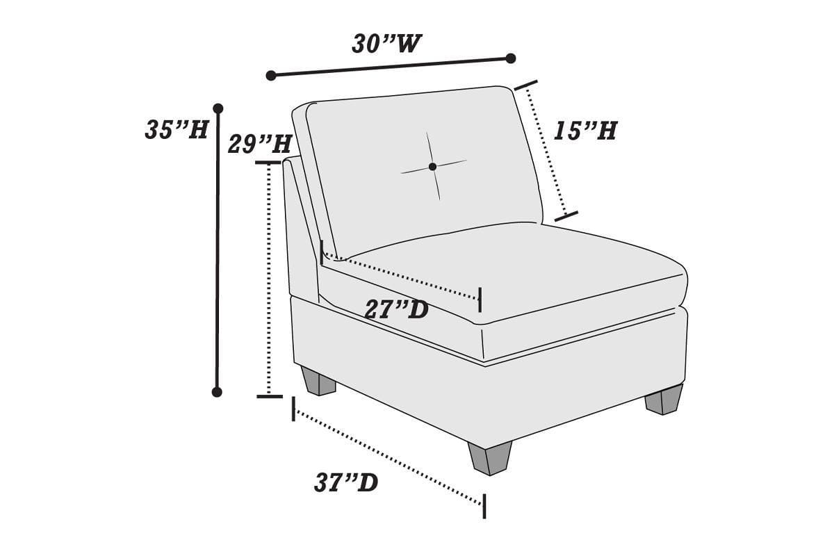 Camel Chenille Fabric Modular Sofa Set 6pc Set Living Room Furniture Couch Sofa Loveseat 4x Corner Wedge 1x Armless Chair and 1x Ottoman Tufted Back Exposed Wooden Base