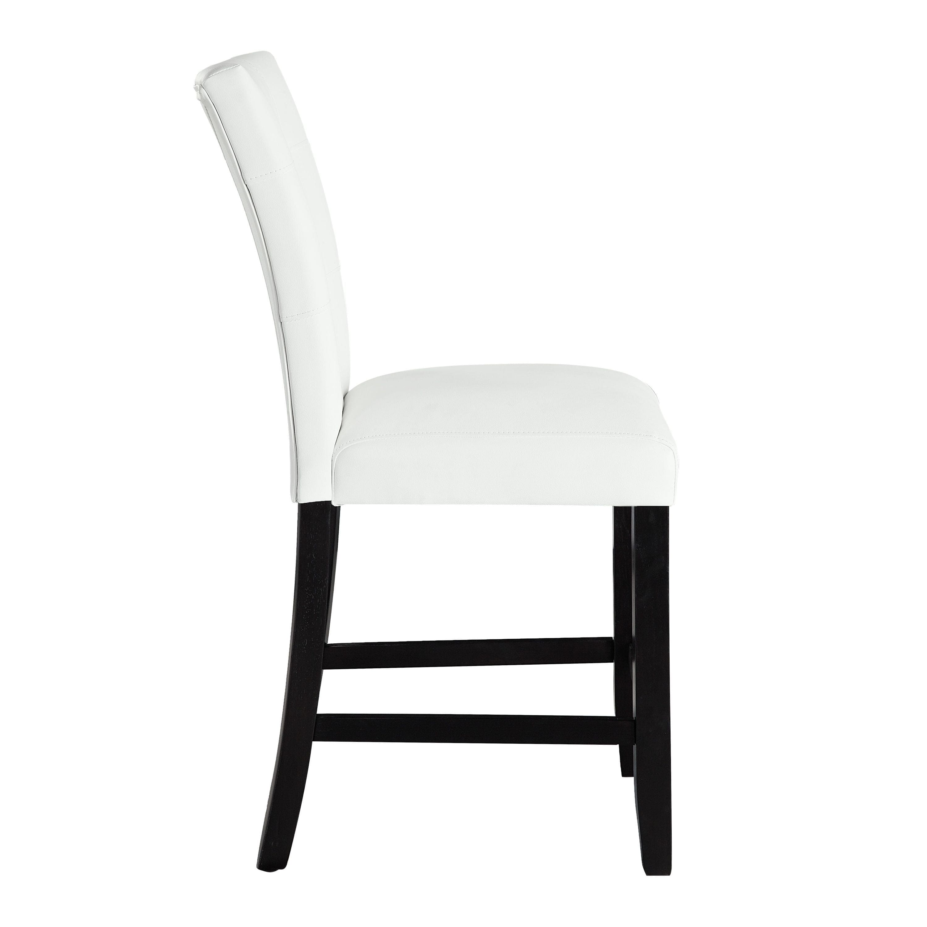 ACME Hussein COUNTER HEIGHT CHAIR White PU & Black Finish DN01445