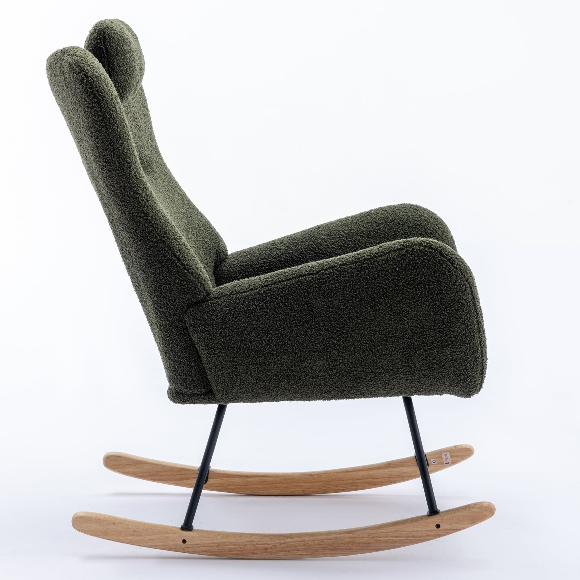 35.5 inch Rocking Chair with Pocket, (dark green)