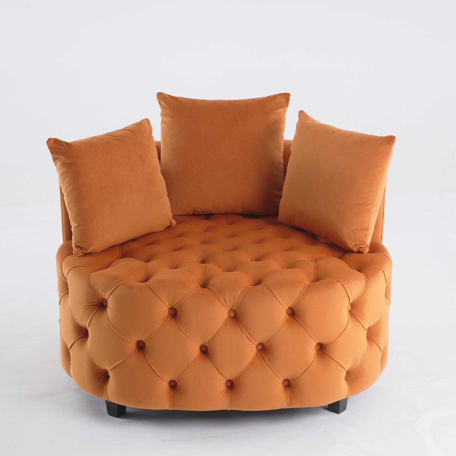 A&A Furniture,Width 40.6 inches  Accent Chair / Classical Barrel Chair for living room / Modern Leisure Sofa Chair (Orange)