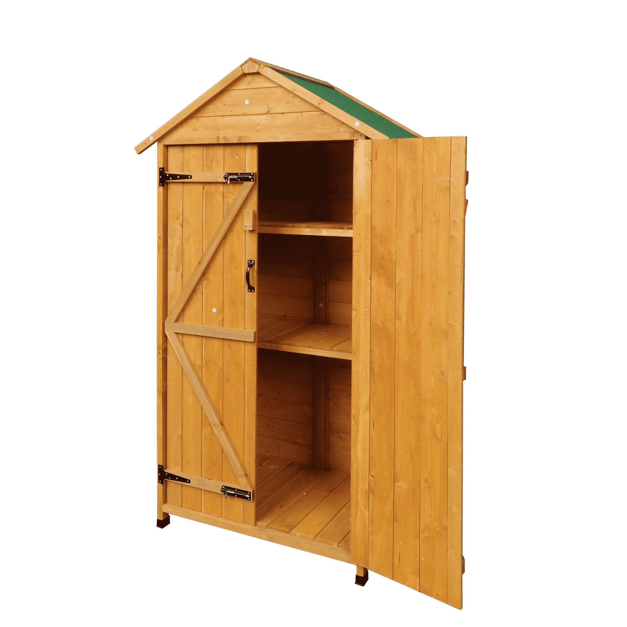 XWT010 WOODENSHED Natural for backyard garden big spire Tool storage 68.50"X 22.83"X 40.35"