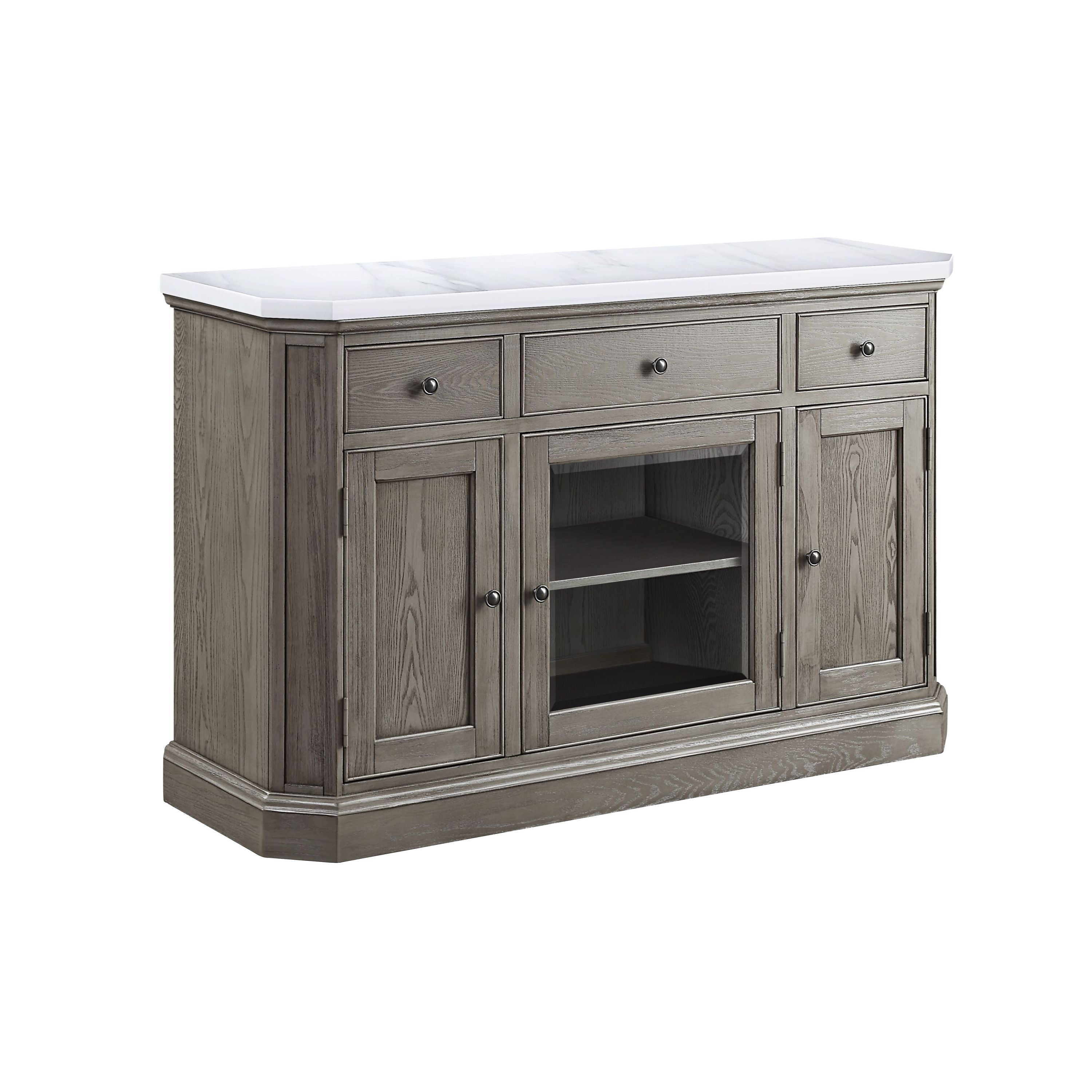 ACME Zumala Server, Marble & Weathered Oak Finish 73263