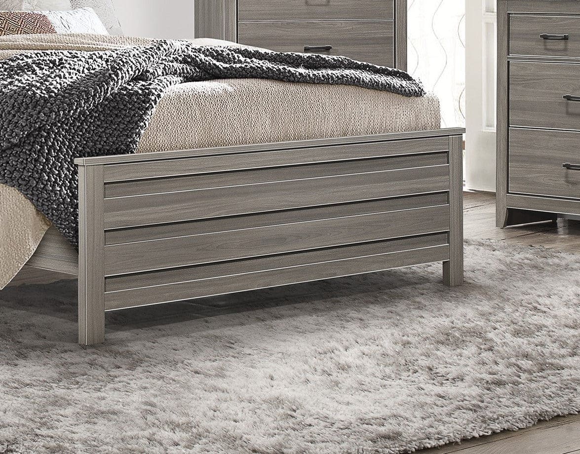 Dark Gray Finish Transitional Look Queen Bed 1pc Industrial Rustic Modern Style Bedroom Furniture