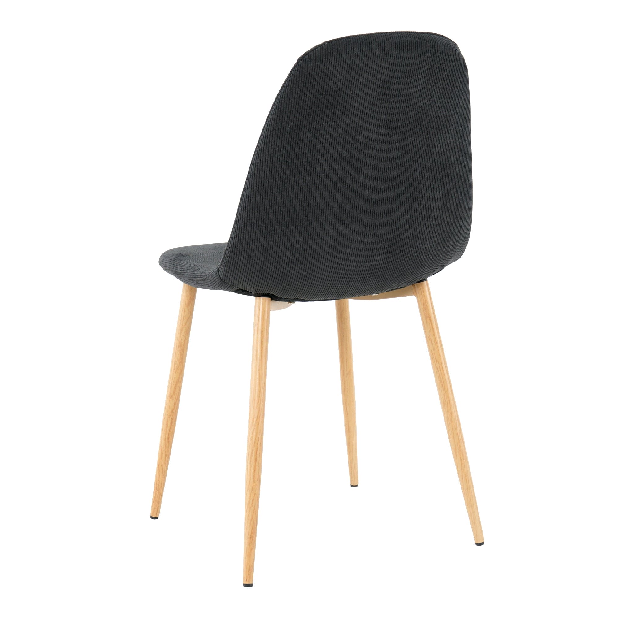 Deep Grey Modern Fabric Chairs with wood-transfer Metal Leg set of 4