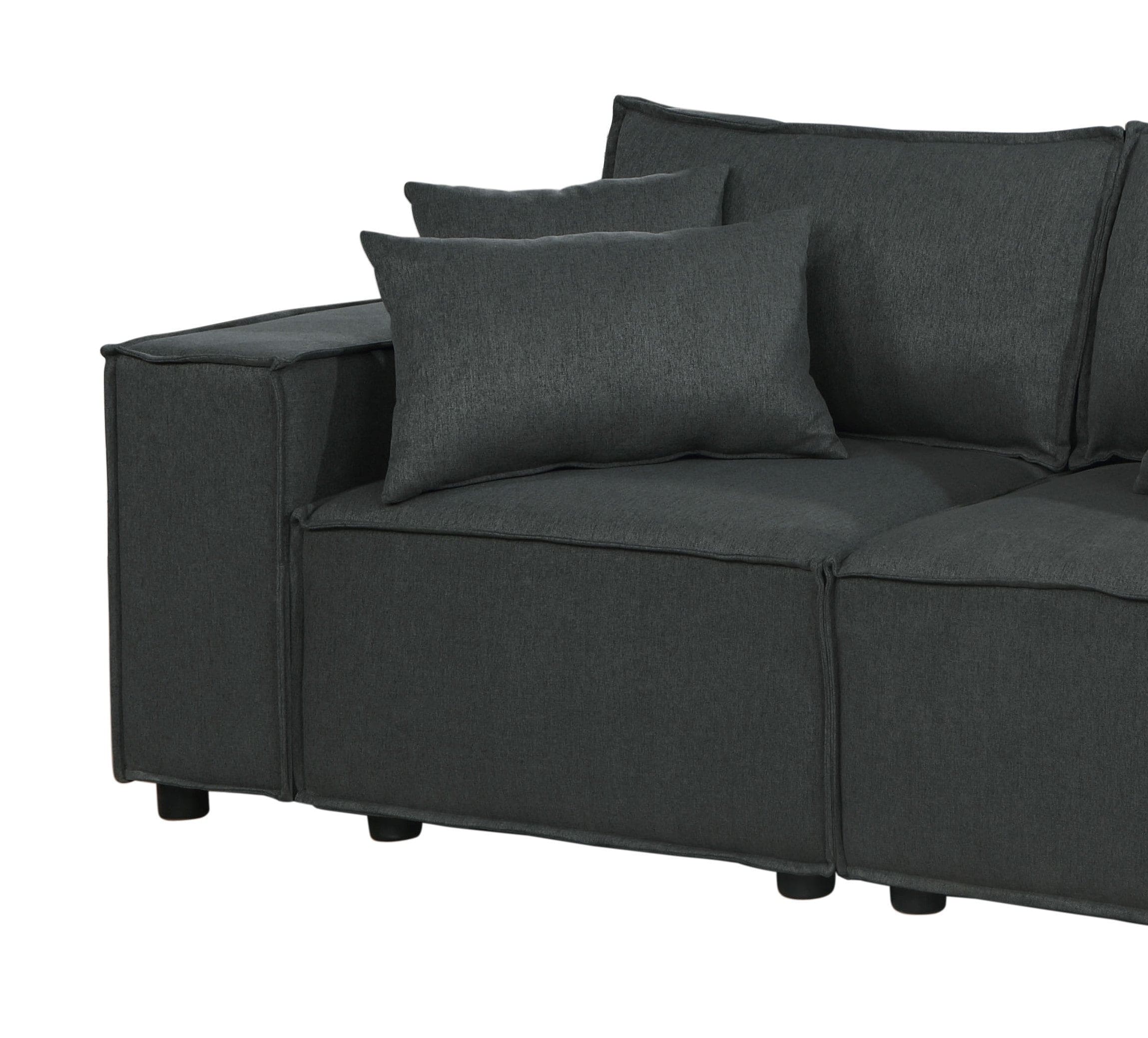 Elson Loveseat in Dark Gray Linen