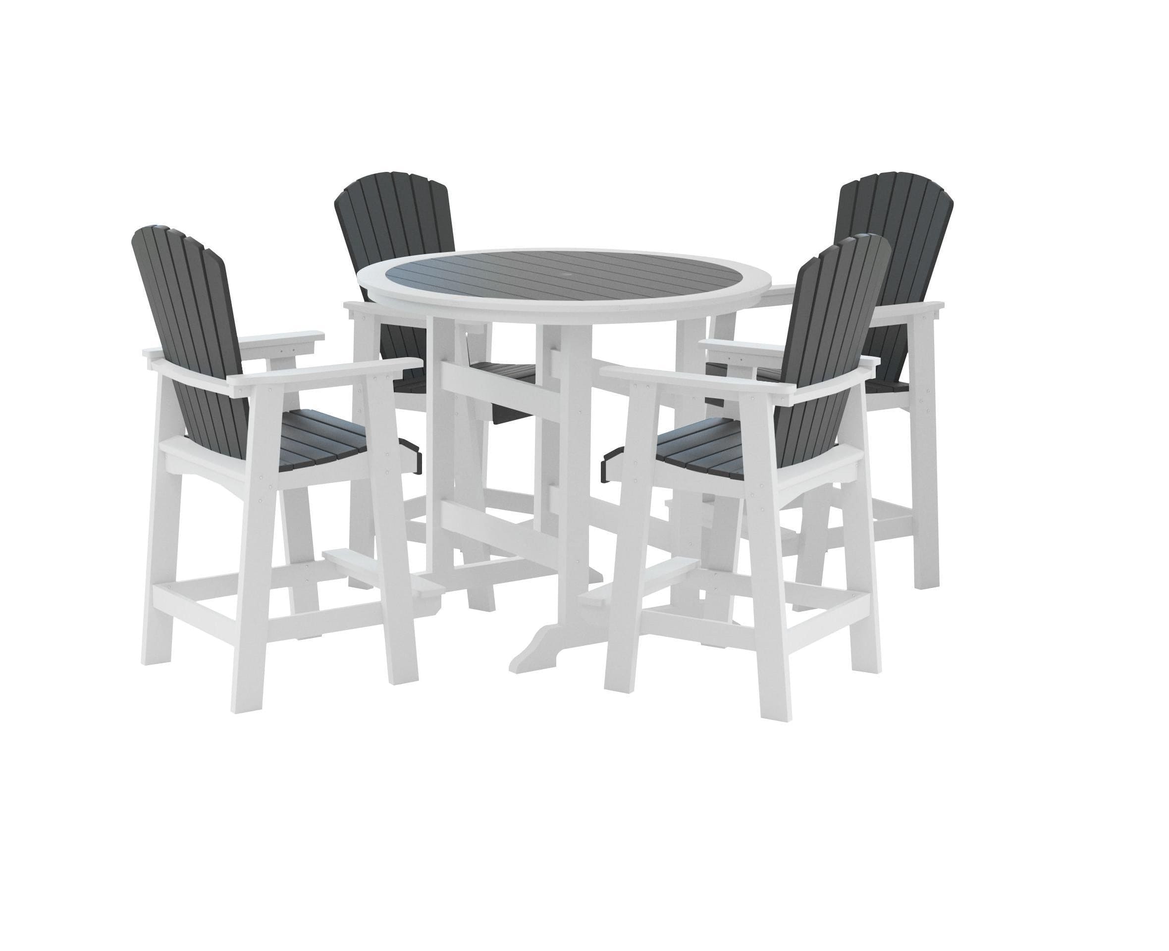 HDPE Patio Bar Table Set High Top Outdoor Table and Chairs Set of 5 Bar Table & Stools Set with Tall Adirondack Chairs Set for 4