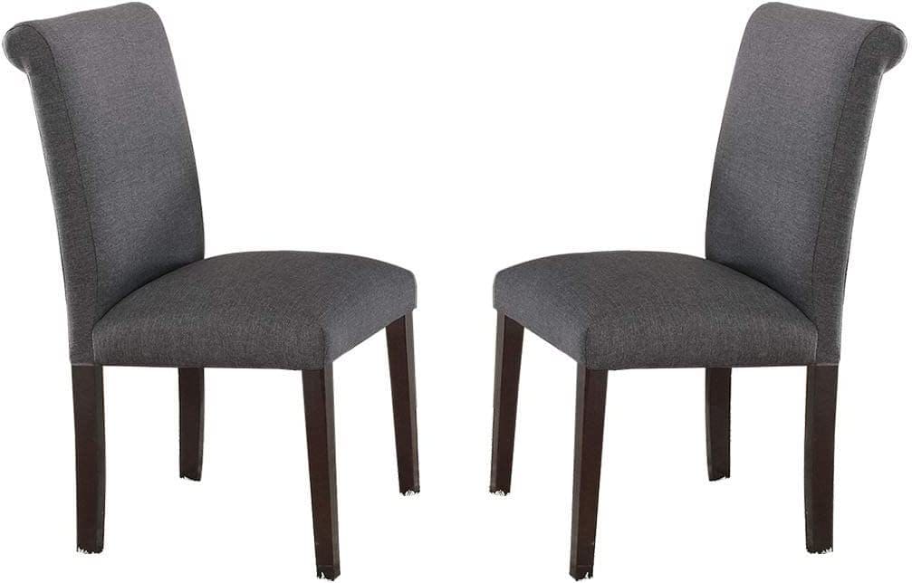 Transitional Blue Grey Polyfiber Chairs Dining Seating Set of 2 Dining chairs Plywood Birch Dining Room