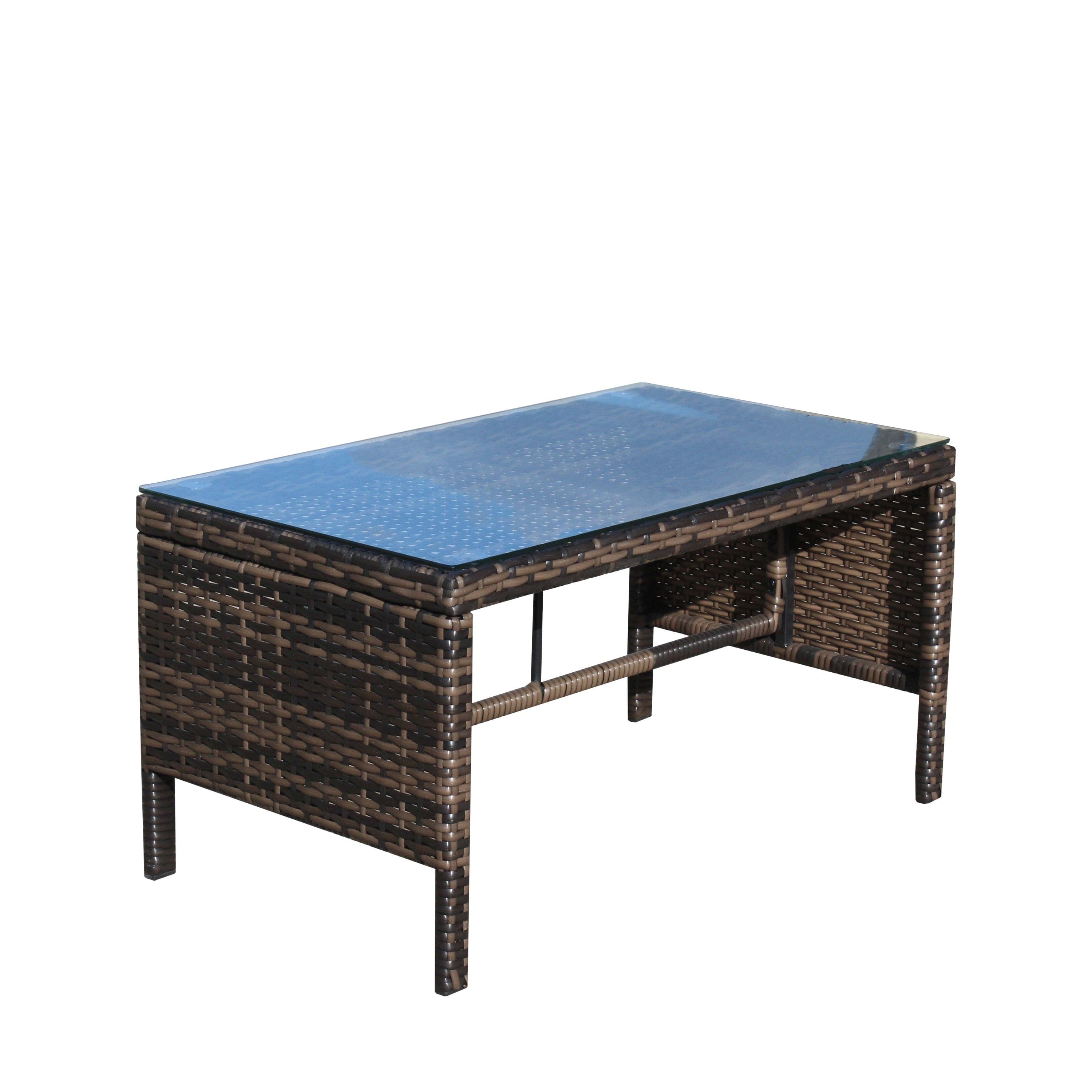 Outdoor patio Furniture 1 Coffee Table with clear tempered glass